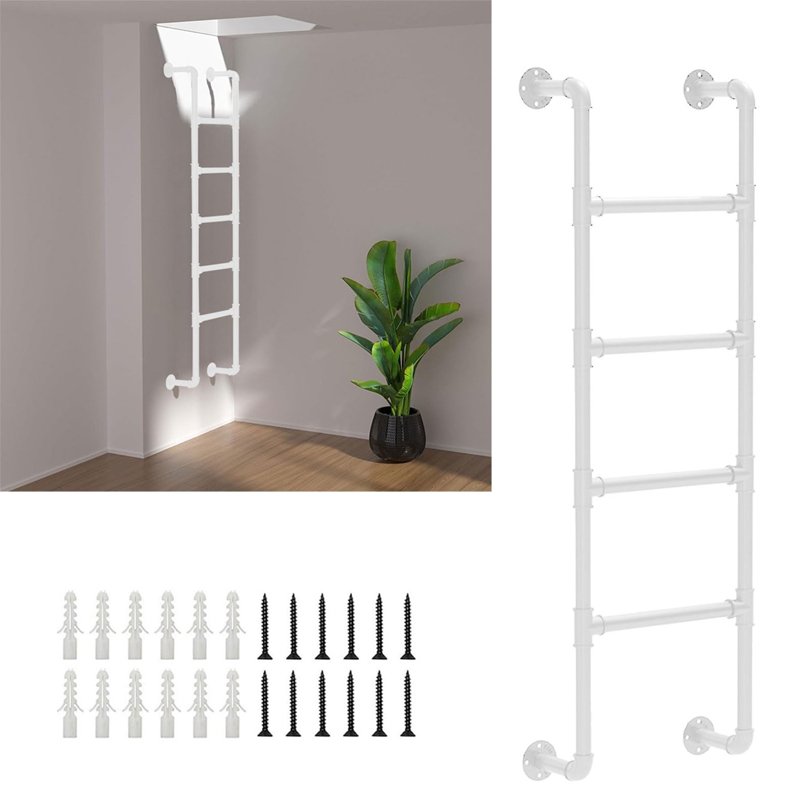 Escabeau en métal blanc haut de gamme pour lit superposé et mezzanine