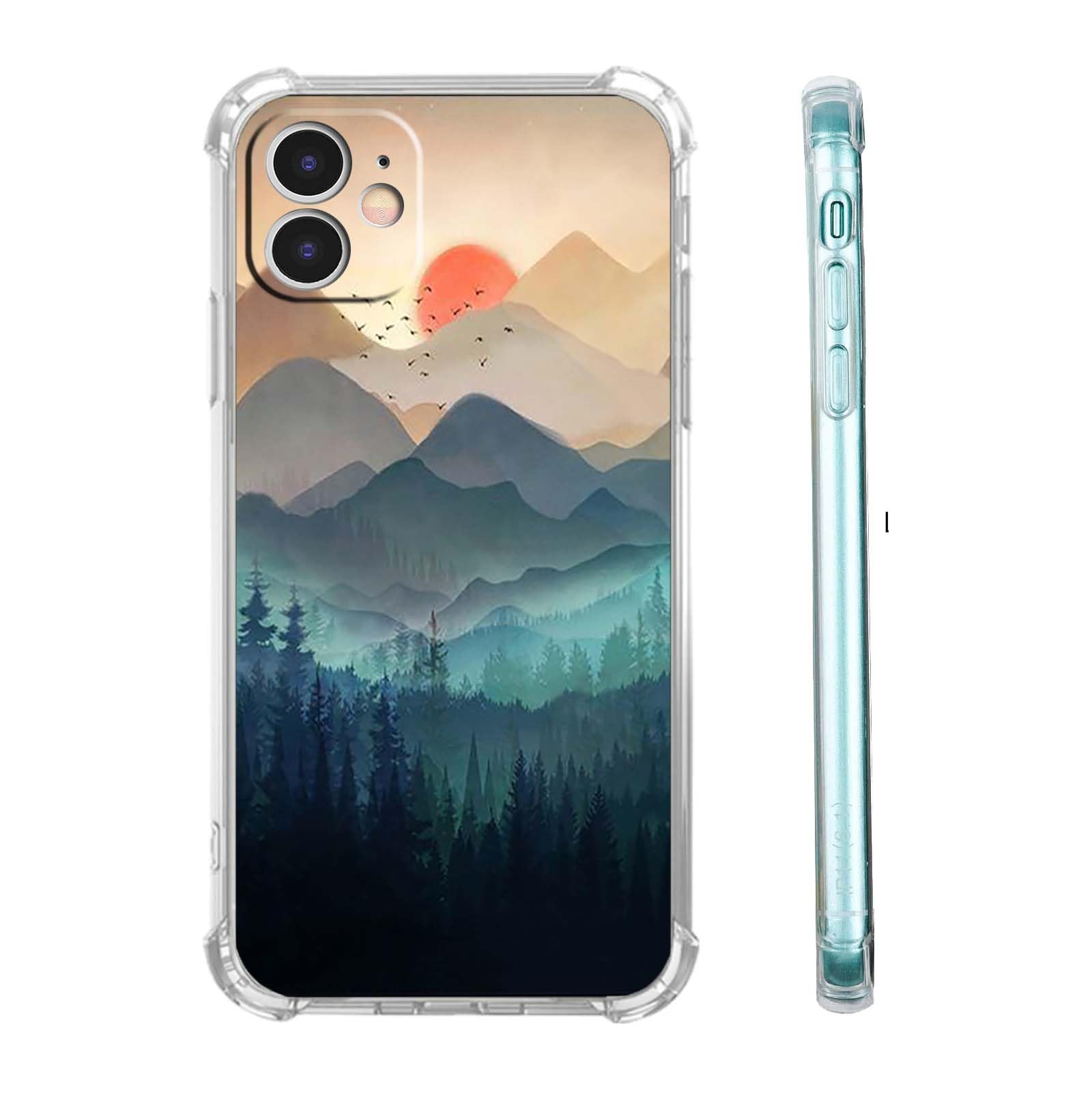 Sunset Nature Landscape Case for iPhone 11,Wilderness Night Art Painting Pattern Case,Soft TPU Full Cover Case for iPhone 11
