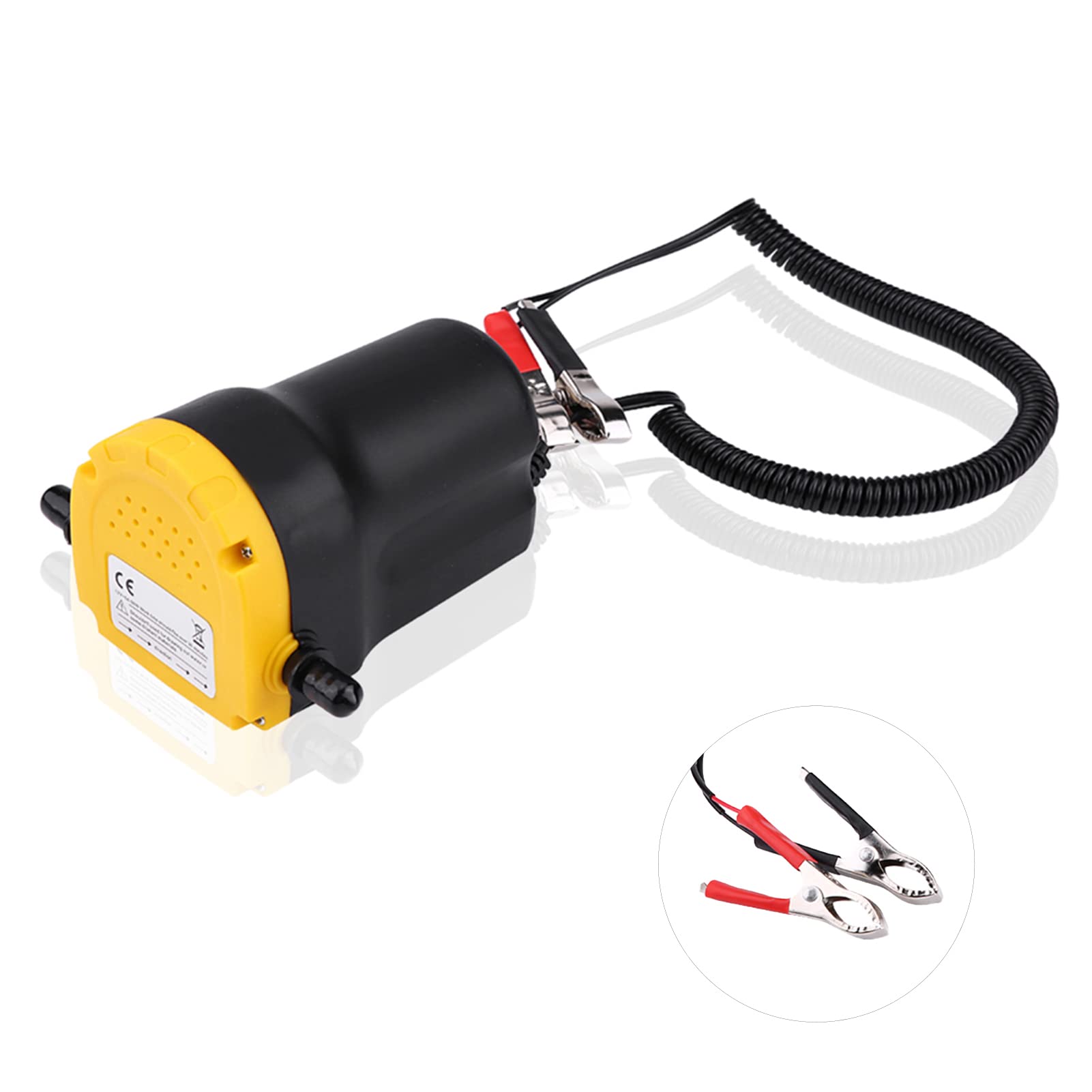 Ejoyous 12V DC Pompe d'extraction, 60W 250L/H Portable Pompe à Vidange D'huile avec Tubes, Pompe d'extraction d'huile pour Auto Voiture, Noir + Jaune