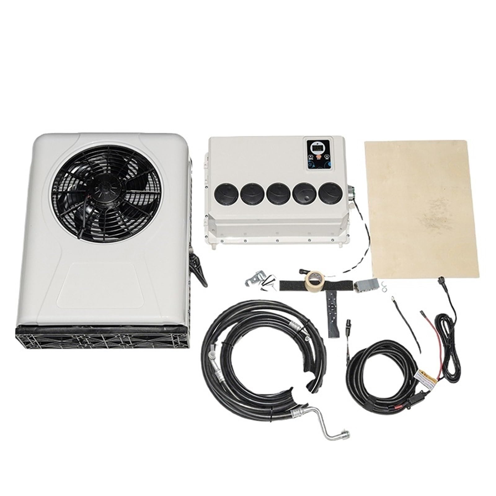 Unità di condizionamento d'aria, 12V 24V Universale Elettrico Parcheggio Aria Condizionata Condizionatore Split Sistema di Raffreddamento Per Tronco Escavatori Mietitrice,per casa e camper(Red 24V)