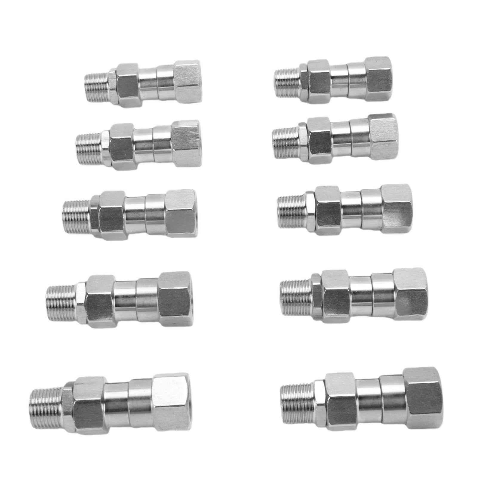 Akozon 10 szt. Złączki do Węży Hydraulicznych 3/8 Cala NPT, Złącze Obrotowe