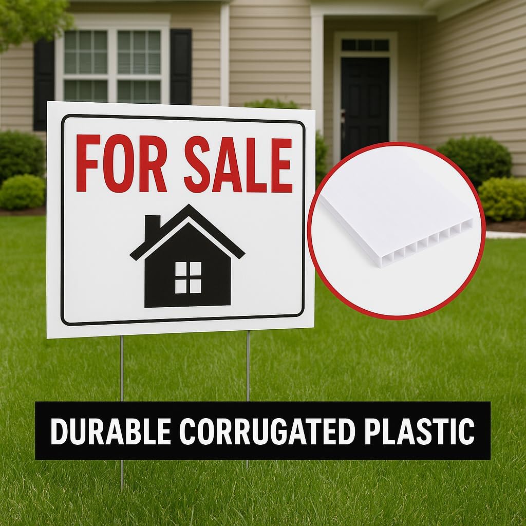 Custom Yard Signs 18x30" – 1 Pack Personalized Double Sided Lawn Sign with H-Stake, Weatherproof Corrugated Plastic for Outdoor Business & Event Display