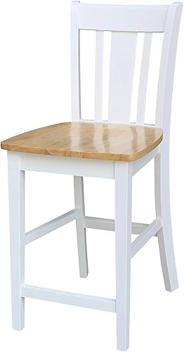 Miniatura 12 de International Concepts San Remo Taburete alto de bar, gris pardo lavado gris topo lavado,Hickory/piedra envejecida,Espresso,Hickory/carbón