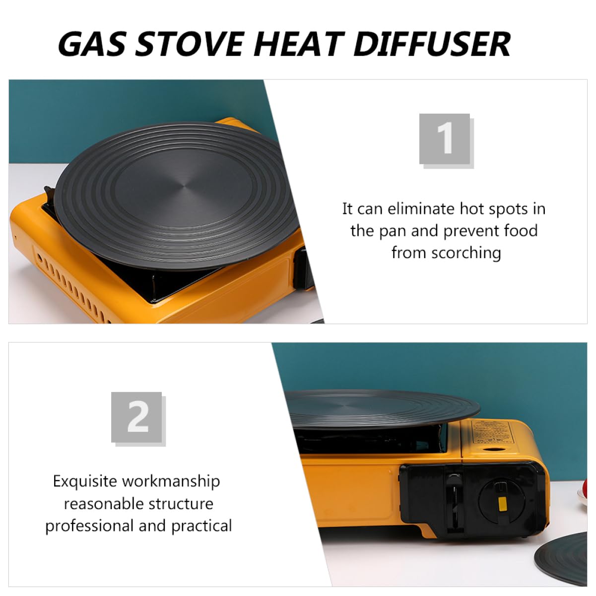 Difusor de Estufa Redondo de 28 Cm en Aluminio, Placa Difusora de Calor para Gas Que Previene Quemaduras y Facilita Descongelación Rápida en Cocina