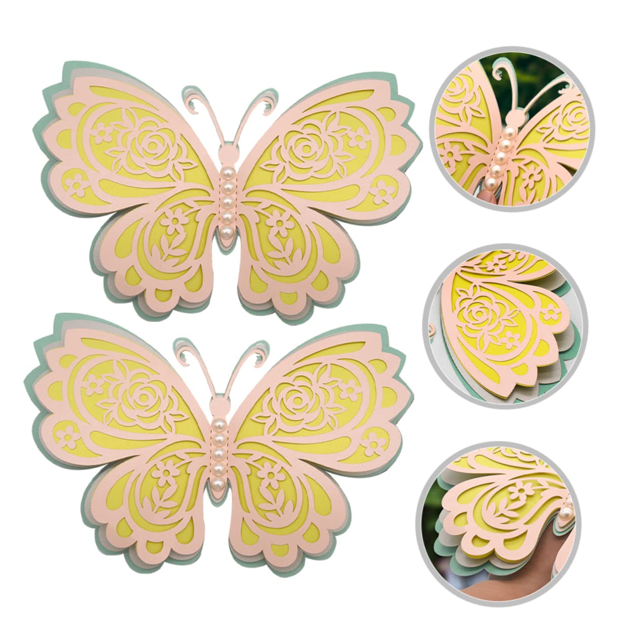 Abaodam 6stücke Schmetterlings Wandaufkleber Mit Perlen Dekorative Wanddeko Für Wohnzimmer Schlafzimmer Und Feiern Lebensnahe Schmetterlingsstickers Für Stilvolle Raumgestaltung