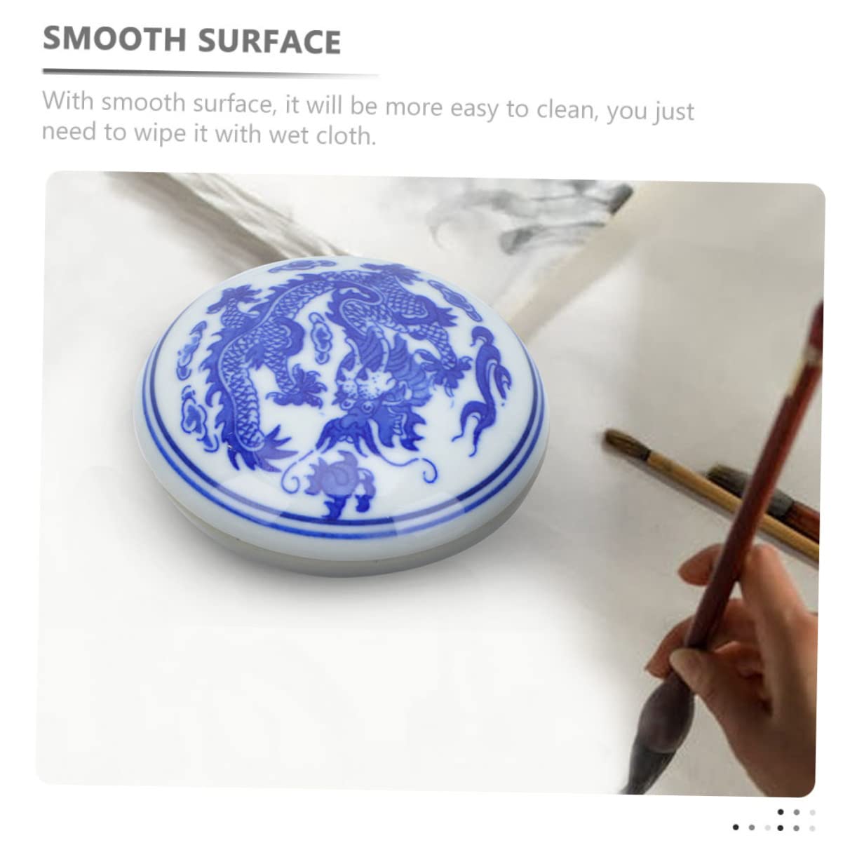 PLAFOPE Tampone di Inchiostro per Calligrafia e Pittura, 4 Pezzi, Rosso Brillante, Superficie Liscia, Riutilizzabile, Facile da Pulire, Stile Cinese