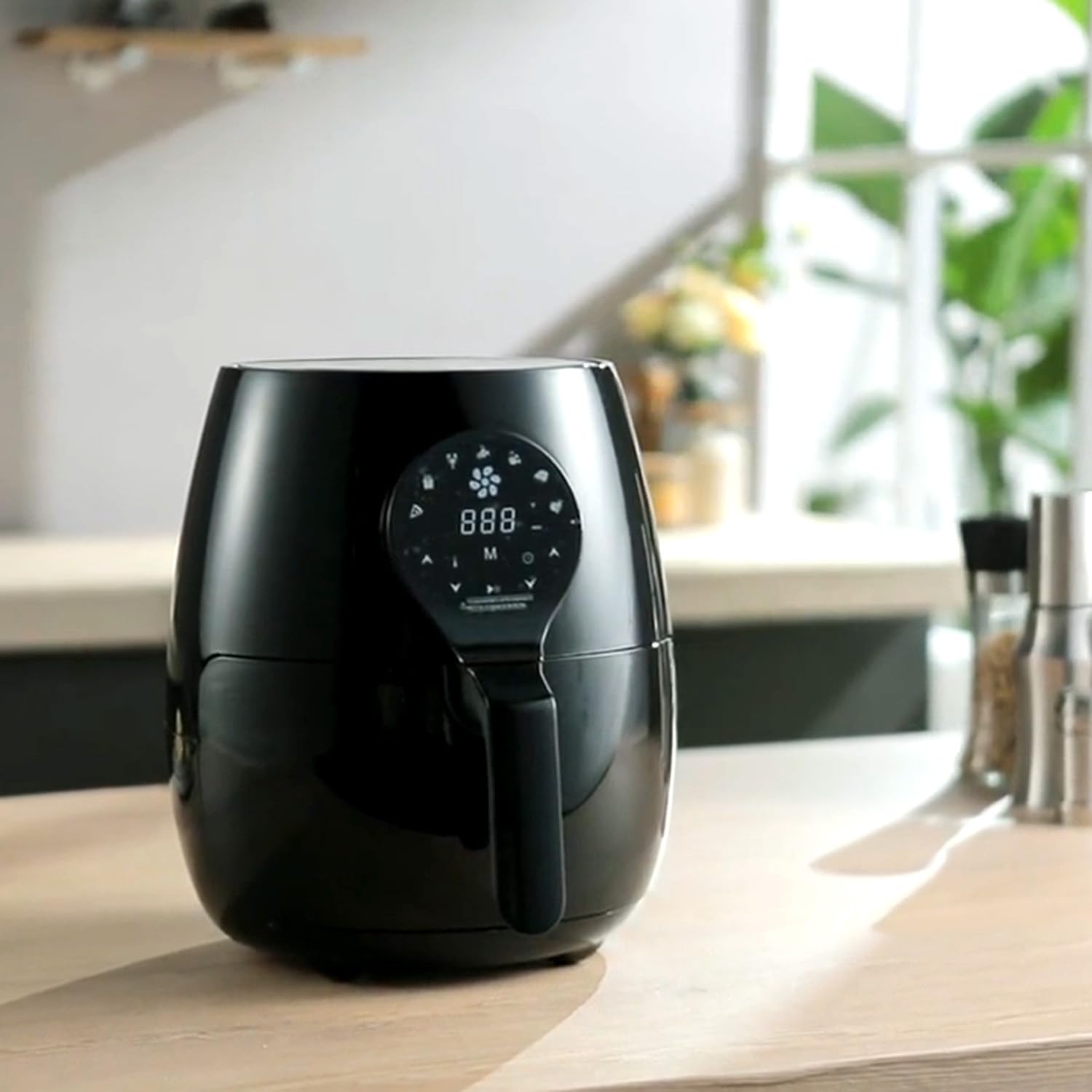 Avilia Frytkownica powietrza 7.5 litrów, Air Fryer oszczędność energii, z funkcjami na wyświetlaczu LED, łatwy do czyszczenia, 1600W