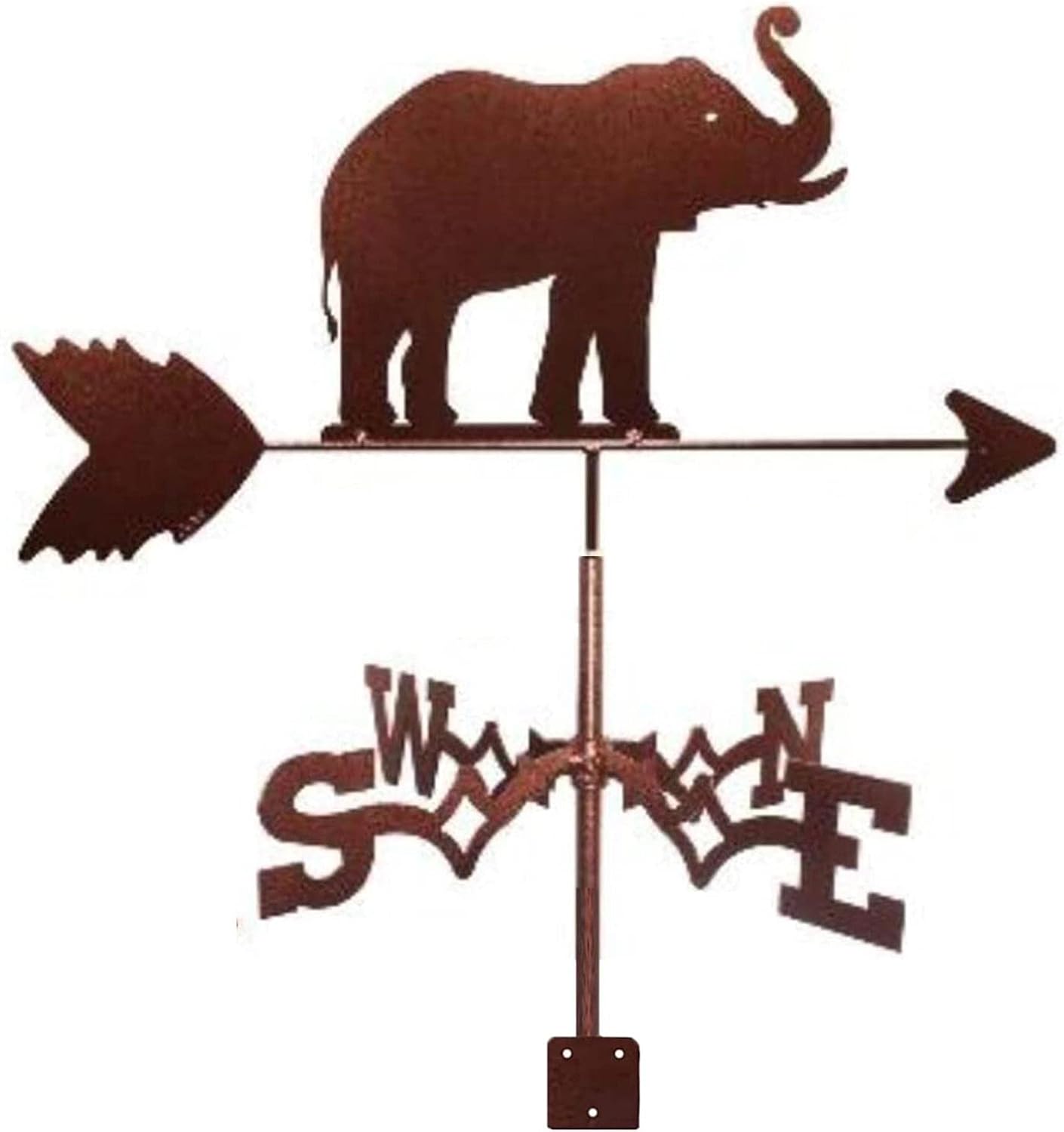 Farm Stainless Steel Home Metal Weathervane Wind Direction Indicator Yard Roofs Measuring Tools Decorative Wind Vane Garden Mount Yard Stake - Elephant
