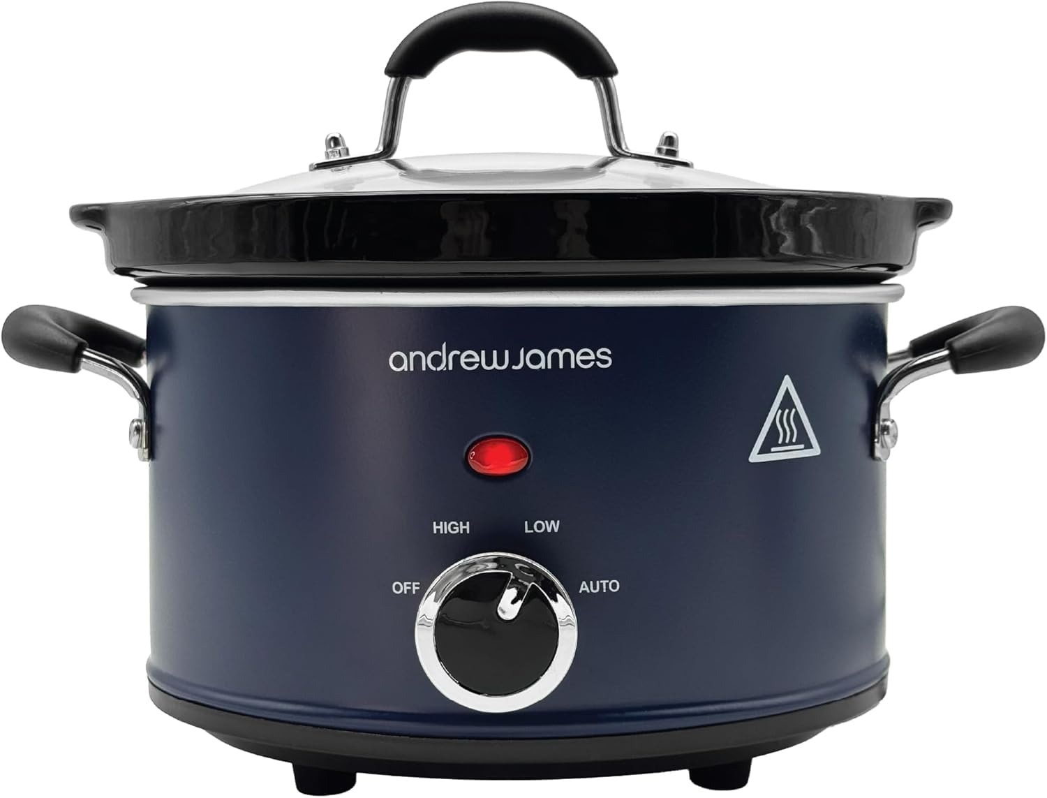 Andrew James 1.5L Slow Cooker - Roast-to-Rest – Compact Small Slow Cooker for 1–2 People with Oven-Proof Ceramic Pot, Easy-Clean Design, 3 Heat Settings & Glass Lid – Make Sauces, Soups & Small Meals