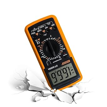 DT9205A-1 Digital Multimeter True AC/DC Voltage Transistor Tester Electric Auto Range Multimetro Tools(DT9205A-1 Red)
