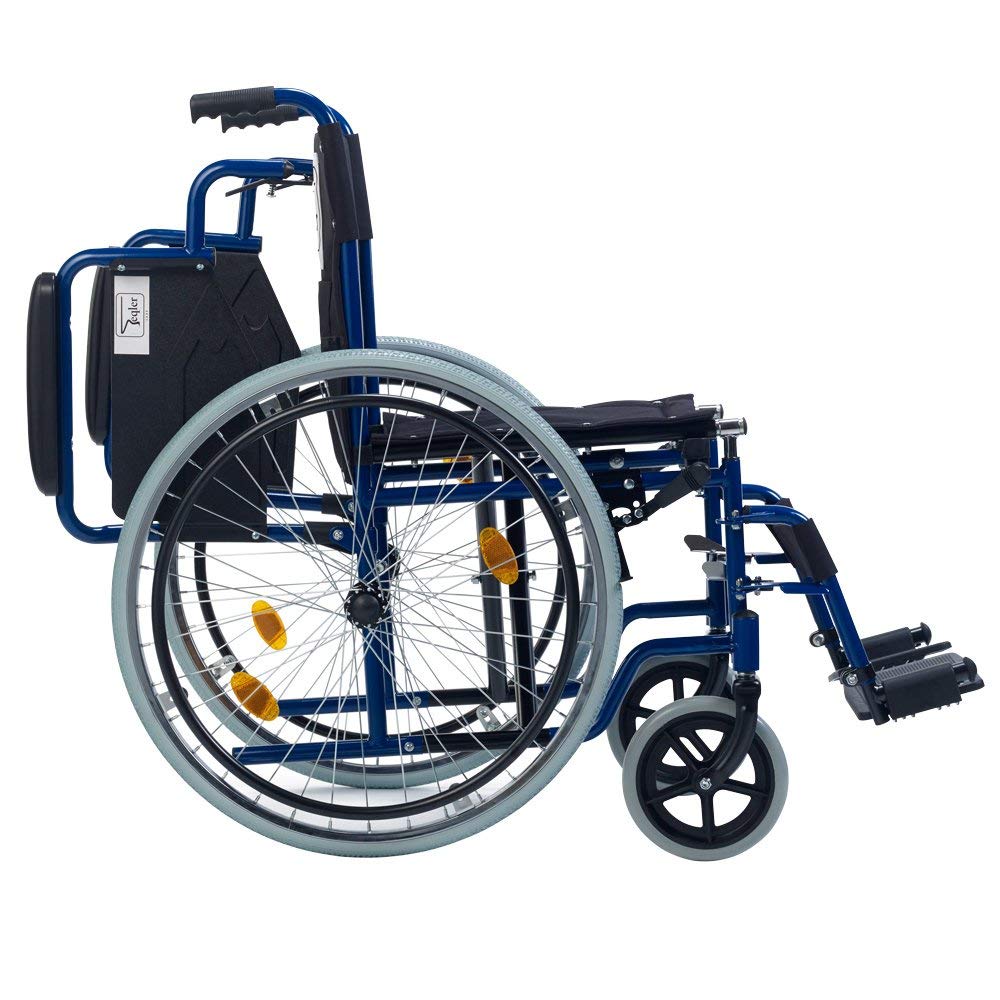 Faltbarer Rollstuhl/Ativrollstuhl Teqler, Sitzbreite: 46 cm, Armlehnen und Fußstützen einklappbar