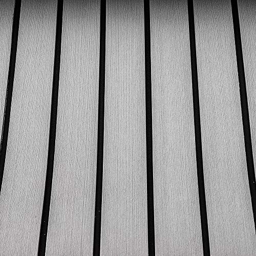 awolsrgiop 240cm x 90cm x 6mm Eva Foam Faux Teak Boot Bodenbelag, Eva-Schaum Deckbeschläge für Boote Yacht Marine Bodenbelag Rutschfester Teppich - Grau mit Schwarz