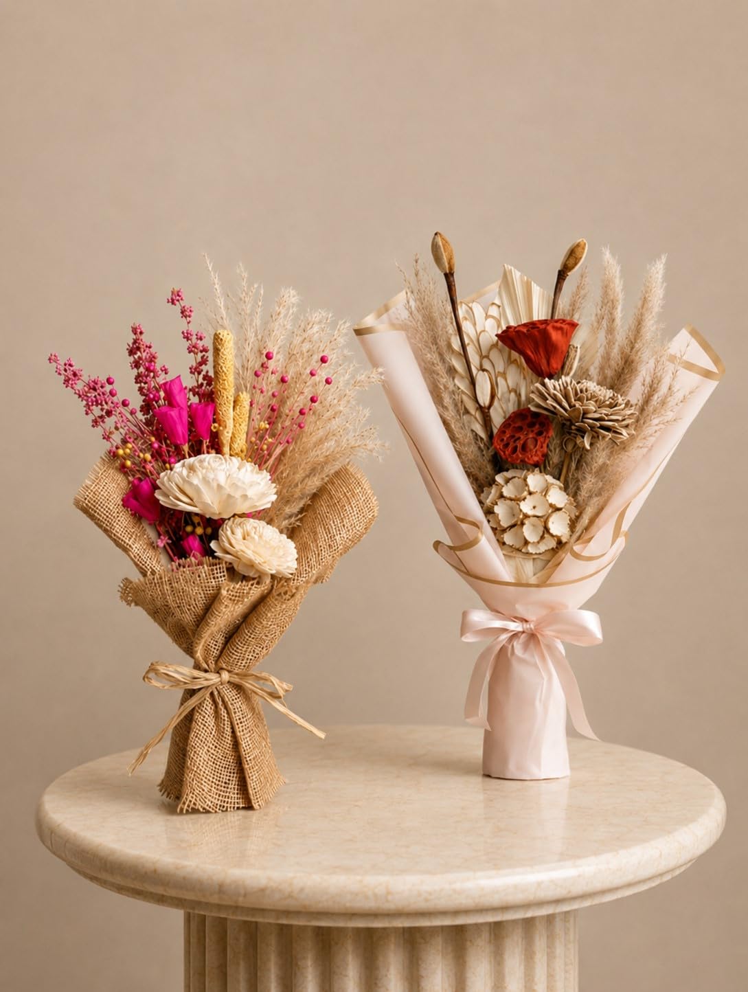 Still Bloom Velvet Dawn Pair - Decorative Floral Bunch | Pack of 2 | Home Decor & Gifting-image-11