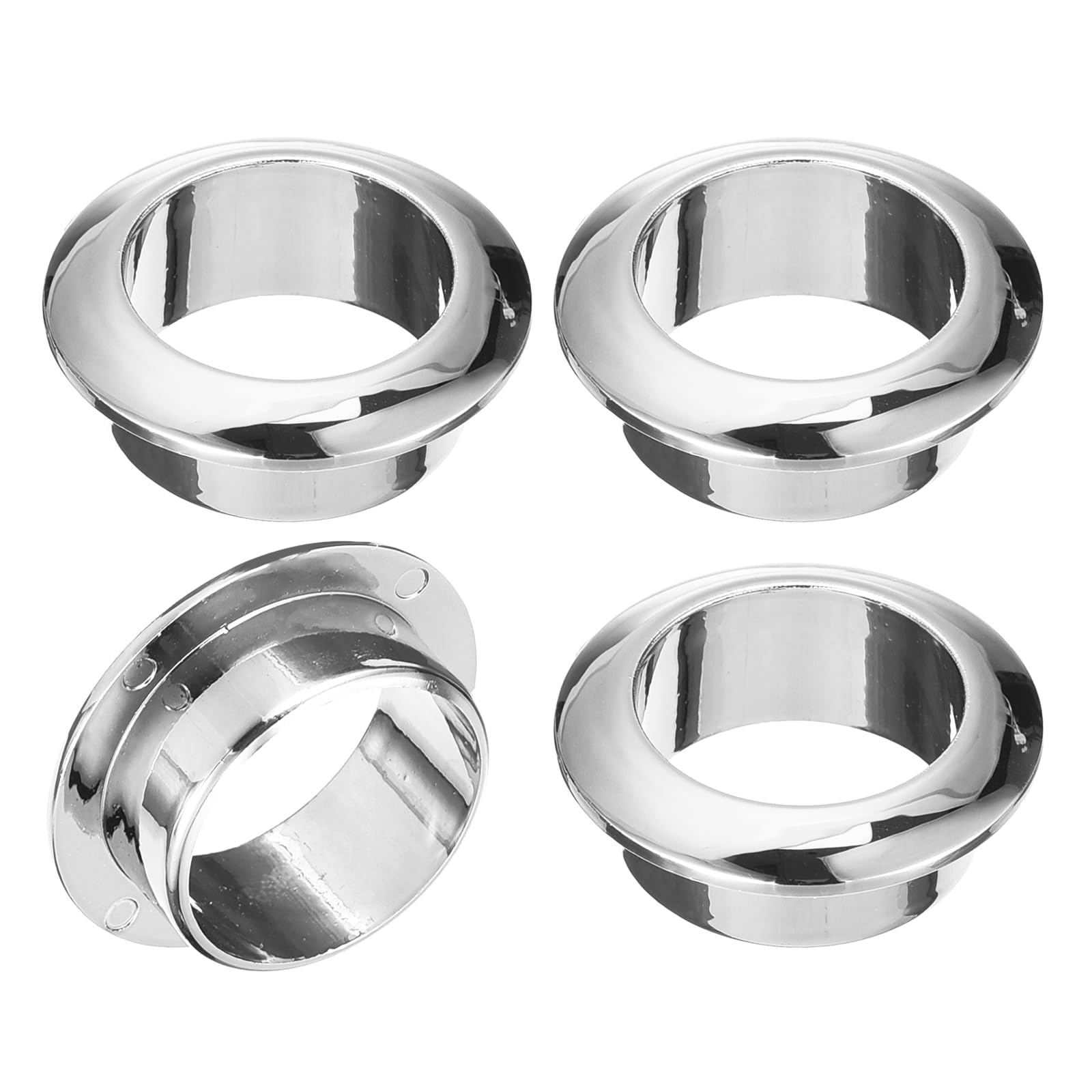 TA-VIGOR 4Pcs ABS Desk Cable Hole Covers, 1 inch(25mm) Wire Cord Organisers for Office Desks & Worktops, Neat Cable Management – Silver