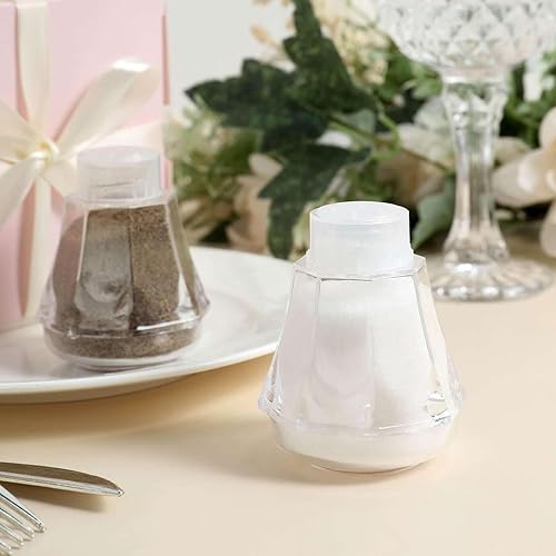 Miniatura 2 de Efavormart - Paquete de 12 recipientes de plástico transparente para sal y pimienta