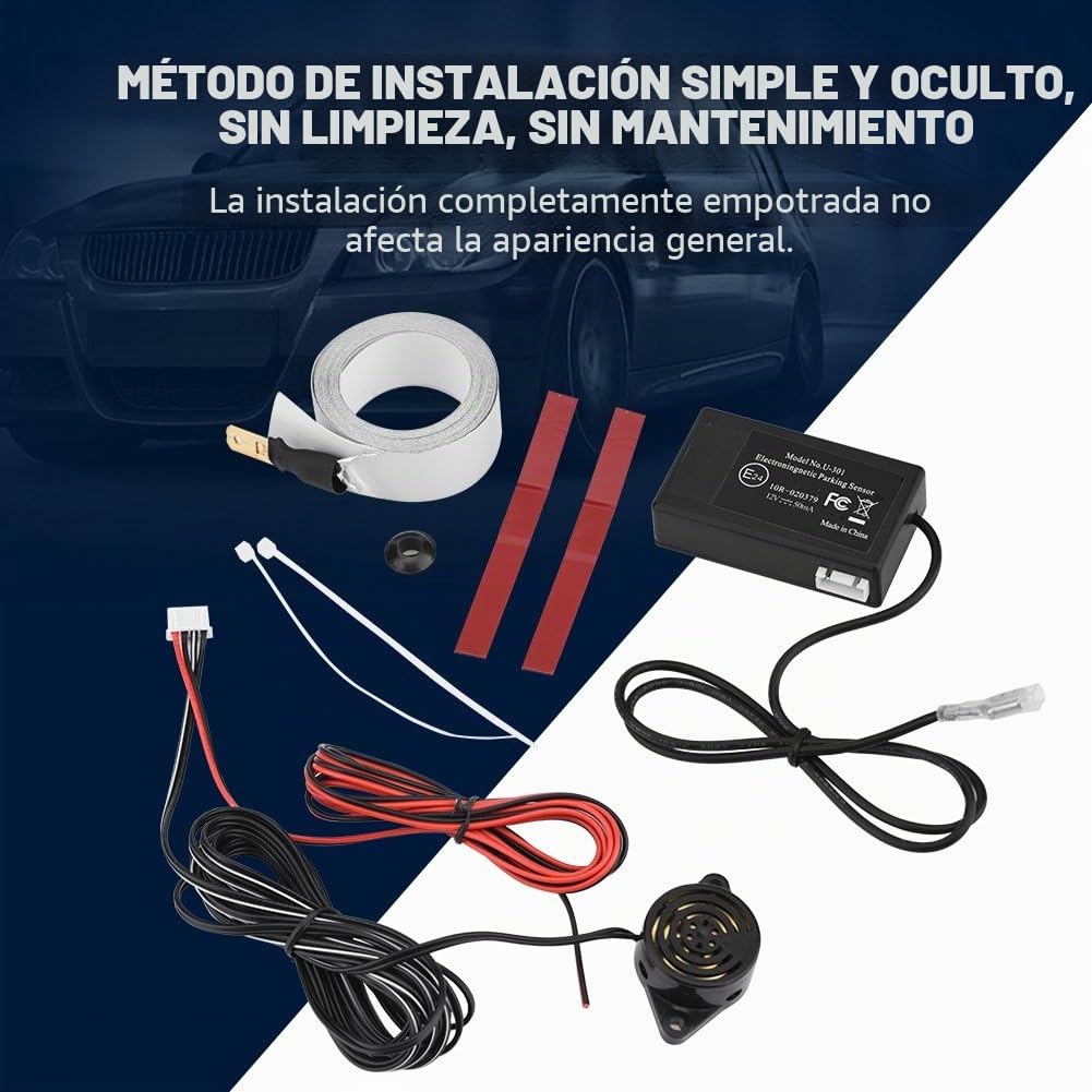 Radar de Marcha atrás de Coche sin perforación, Sensor de Aparcamiento de Alarma de Aparcamiento de Marcha atrás de Coche de inducción electromagnética para camión RV Kit Universal con de indu