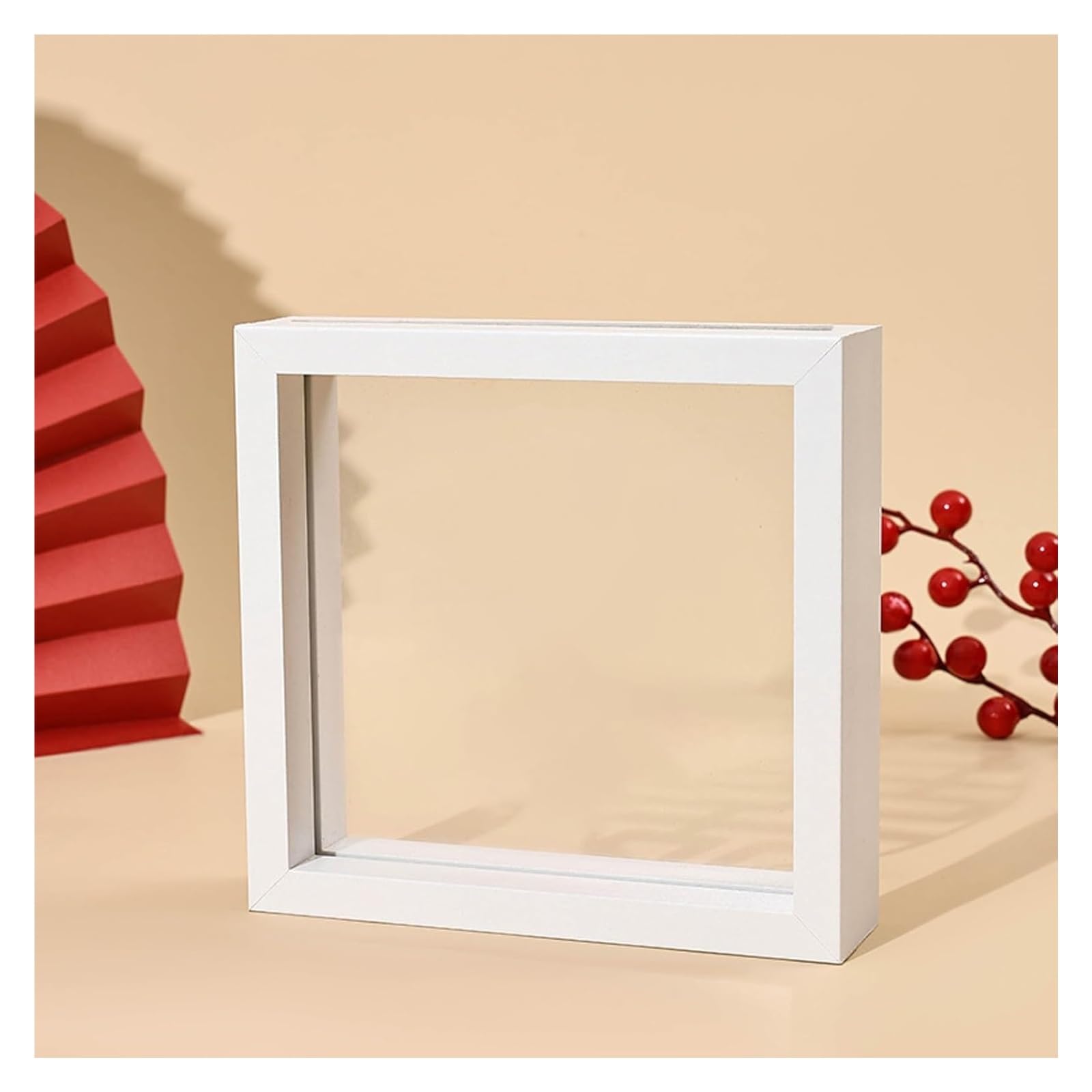 a4 frame, Floating Double Sided Wooden Photo And Plant Specimen Frame Multicolor(Wit,5 Inches)