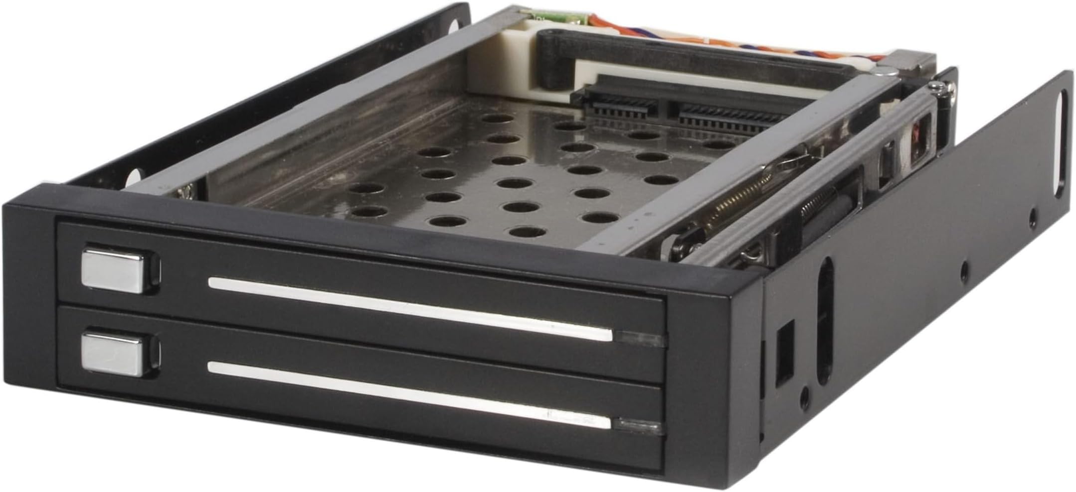 StarTech.com 2 Drive 2.5in Trayless Hot Swap SATA Mobile Rack Backplane - Dual Drive SATA Mobile Rack Enclosure for 3.5 HDD (HSB220SAT25B),Black