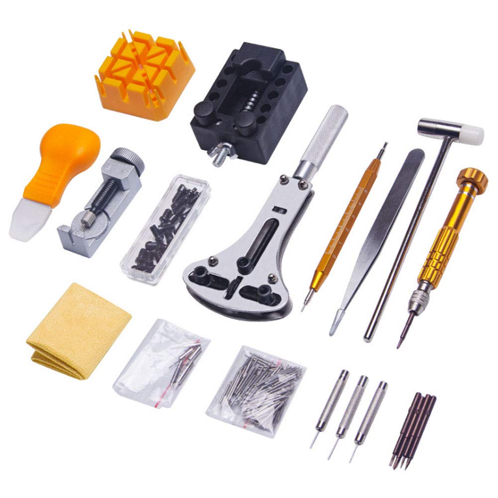 Kit de reparación de relojes de 147 piezas, juego de herramientas de barra de resorte profesional para ajustar la correa del reloj, kit de herramientas de reloj abridor de caja ajustable mejorado Es