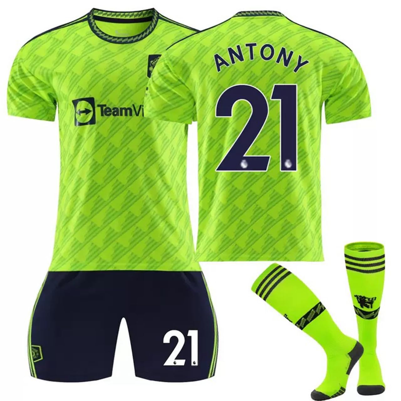 Amazon.co.jp: sunshui22-23レッド魔蛍光緑7番Cロサッカー服男サッカー