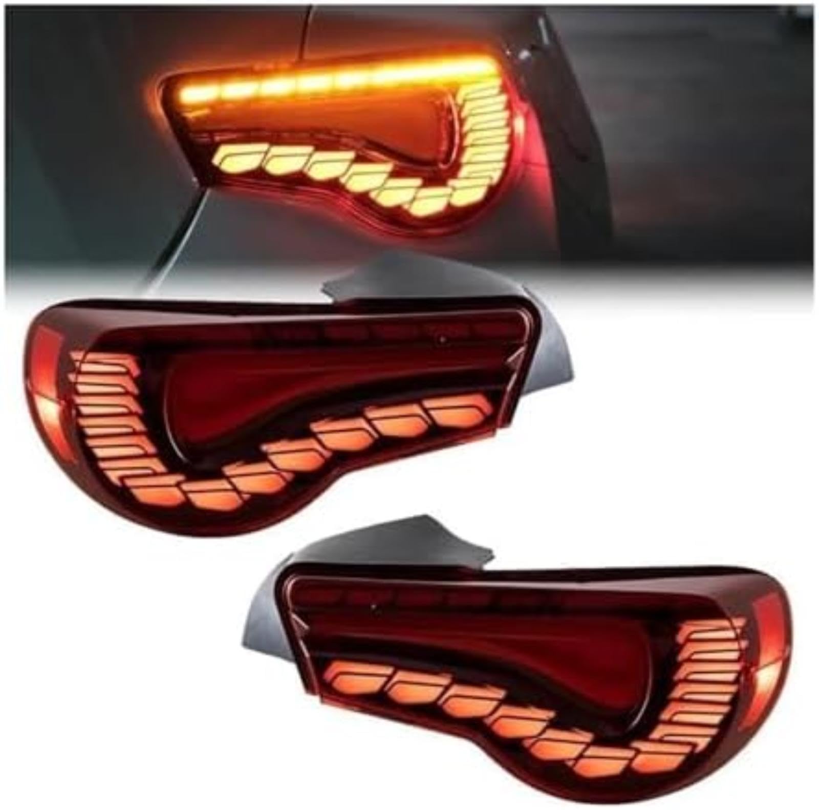 Dla TOYOTA, 86 2012-2020 tylne światła cofania Car Styling 2 szt. Tylne światła zespoły świetlne kierunkowskaz Lampka kontrolna lusterka bocznego (2pcs Smoke) Lampka (2pcs Smoke)