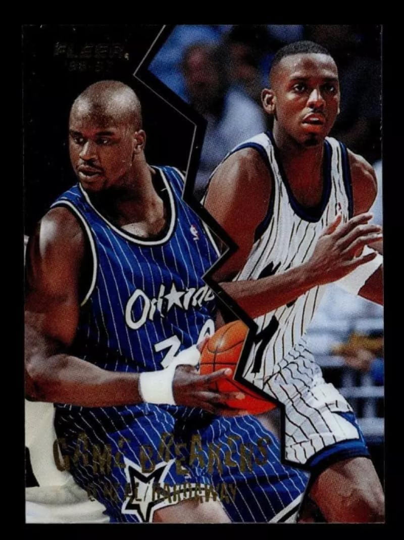 Basketball Trading Card 1996-97 Fleer Game Breakers #10 Anfernee Hardaway/Shaquille O'Neal EX++ Excellent++ Magic