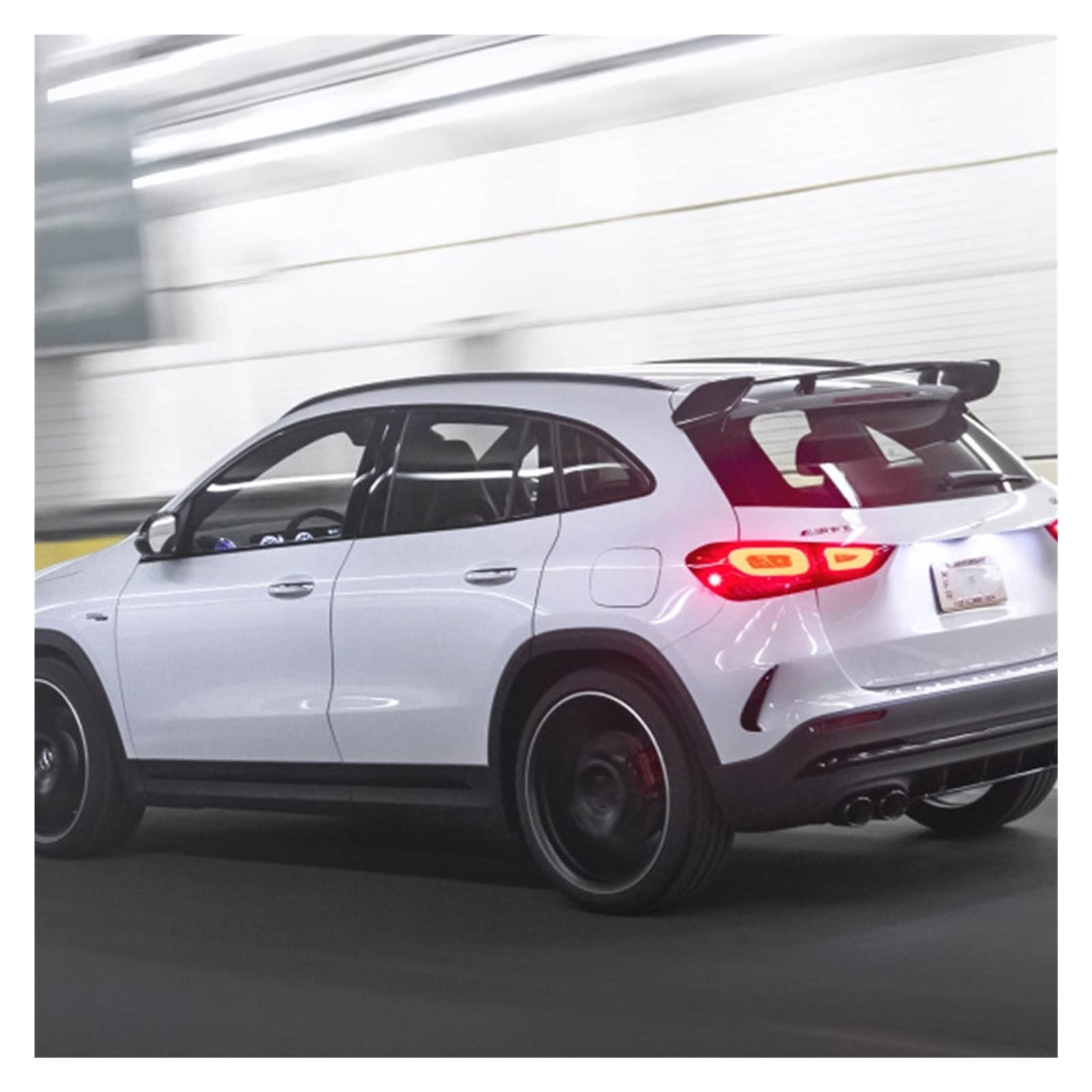 Diffuseur de Becquet de Pare-Chocs Arrière de Voit Aileron Arrière De Voiture Aile ABS Coffre De Voiture Séparateur De Toit Lèvre pour Classe GLA GLA180 200 GLA35 GLA45 AMG GLA250 2020 +