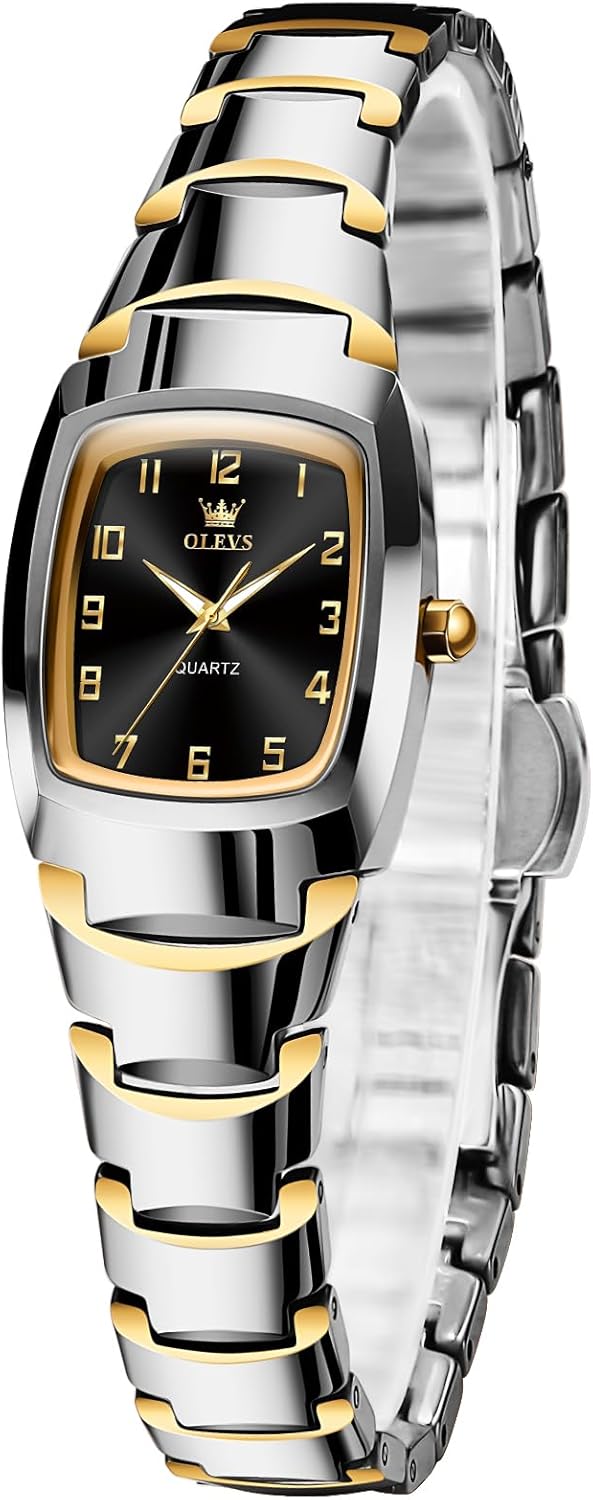 OLEVS Watch Women Luxury Dainty Vintage Square/Round Small Watches for Women Waterproof Stainless Steel Analog Women’s Watches with Day Date Fashion Dress Easy Read Female Watch Reloj para Mujer