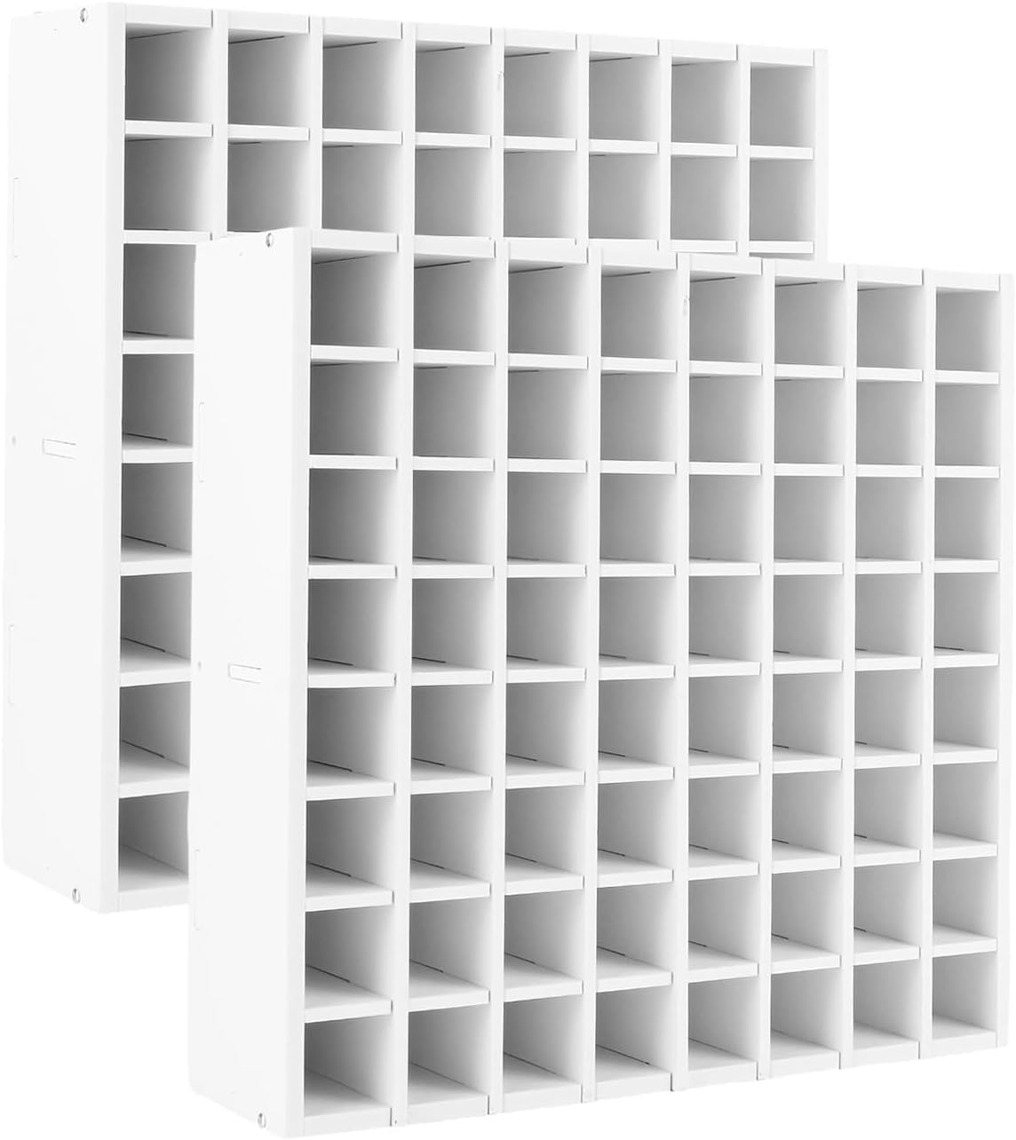 ASelected Acrylic Paint Organizer, 2 PCS, 64 Grids, 33x33x8.9cm, White | PVC Marker Organizer, Craft Paint Storage, For 2oz Acrylic Paints, Oil-Based Watercolor Paints