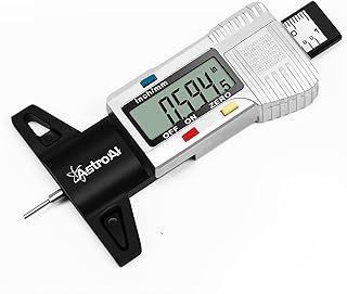 AstroAI Tire Tread Depth Gauge, LCD Digital Tire Tread Depth Gauge Tool with Inch and Millimeter Conversion of 0-1 in for Car Truck SUV Motorcycle Bus
