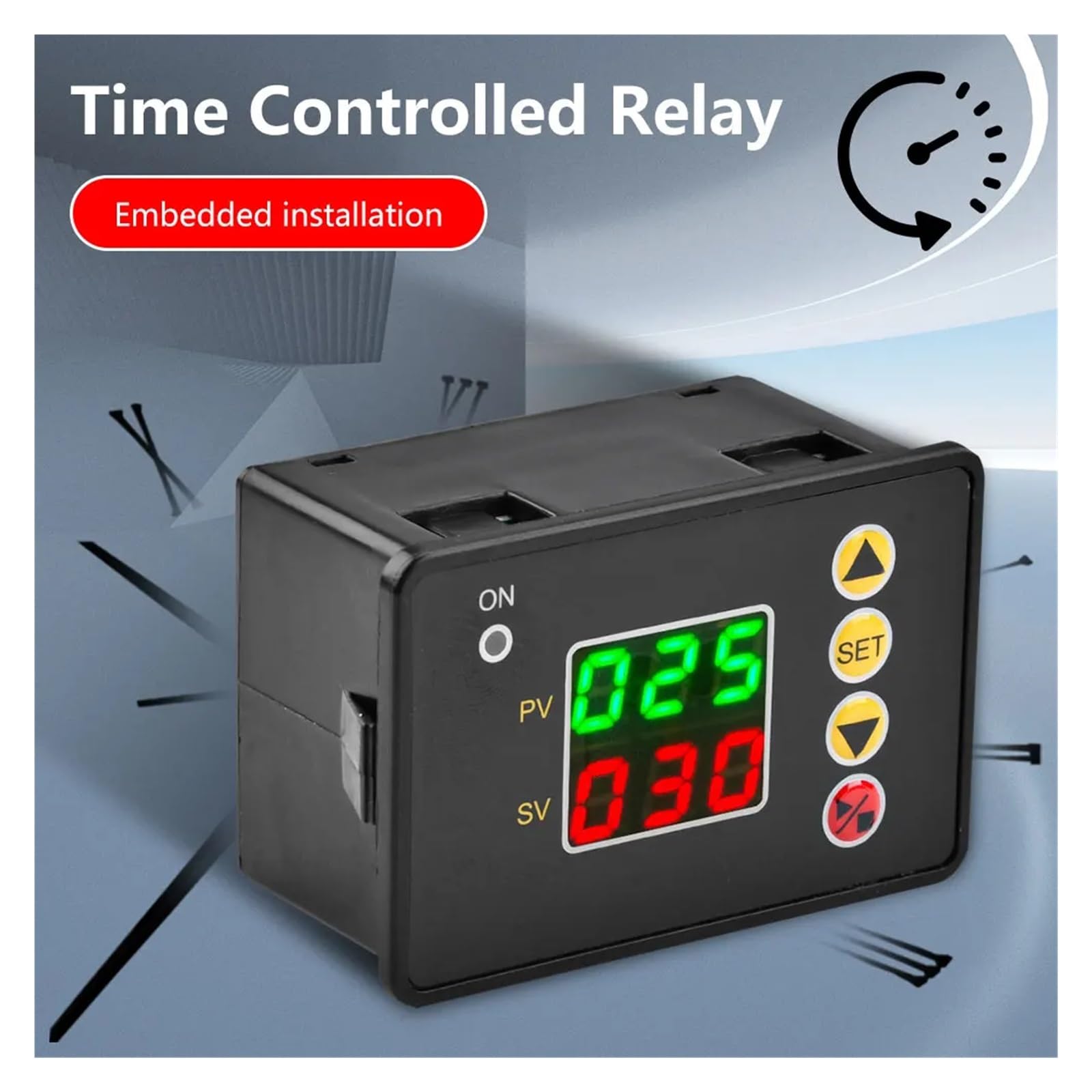 T2310 Contrôleur de temps numérique LED Compte à rebours Interrupteur marche/arrêt DC 12 V 24 V AC 110 V 220 V Module relais avec buzzer (DC 24 V)