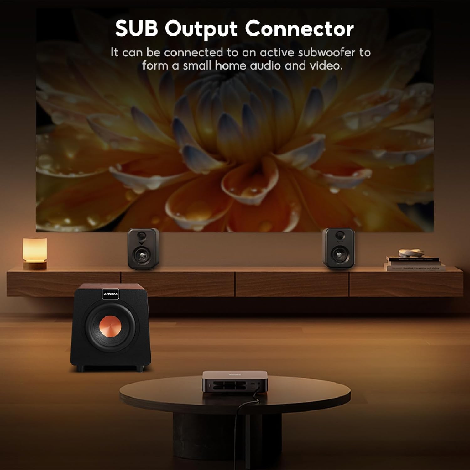 AIYIMA S400 80 Watt 2.0 Channel Home Audio Active Bookshelf Speakers with Sub Out | TPA3118 Amp Chip | Bluetooth/Optical/RCA/USB Input for TV | Treble & Bass Tone | Remote |Upgraded Version