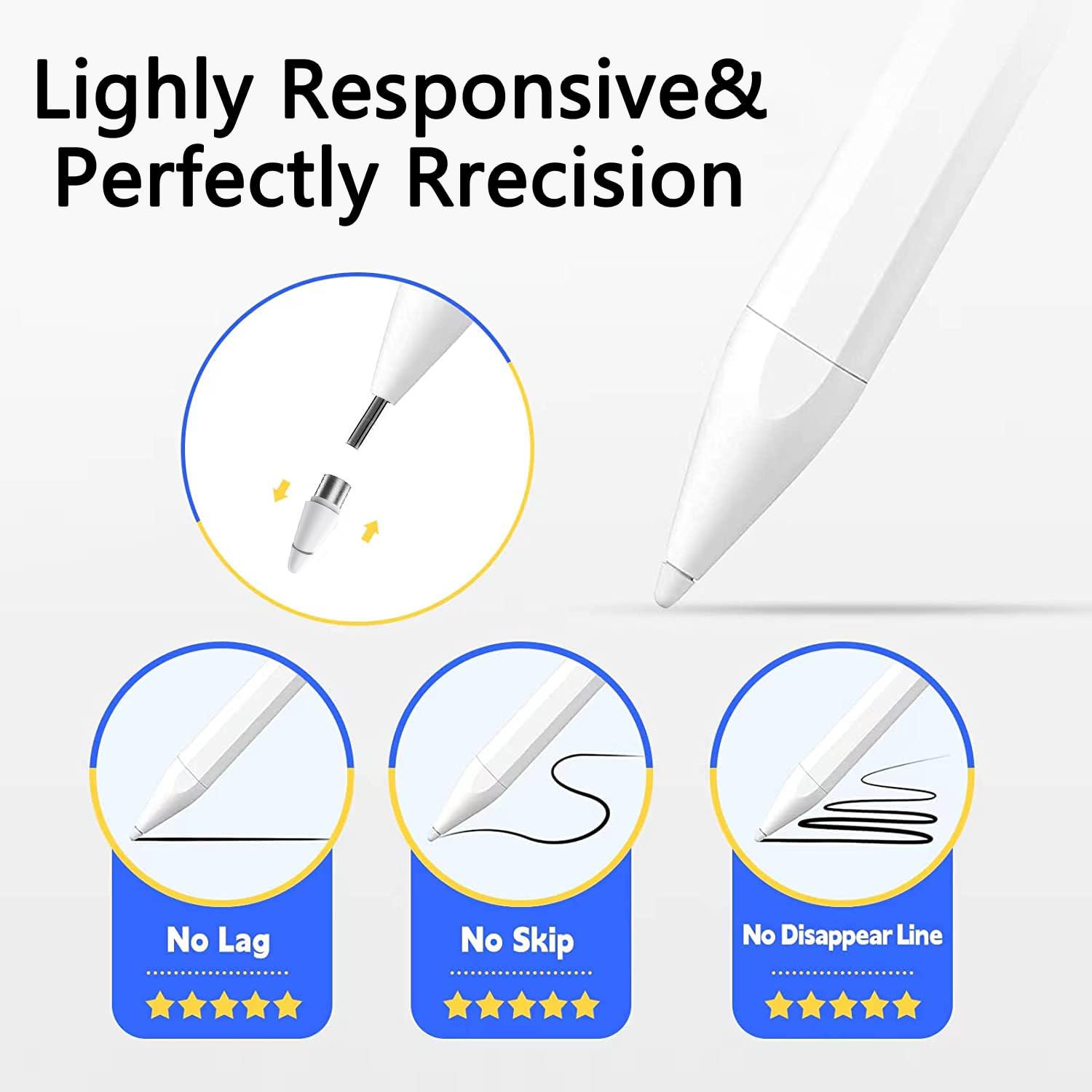 Penna Touch ad Alta Sensibilità per Tablet Compatibile Samsung Vivo Xiaomi Huawei Android iOS