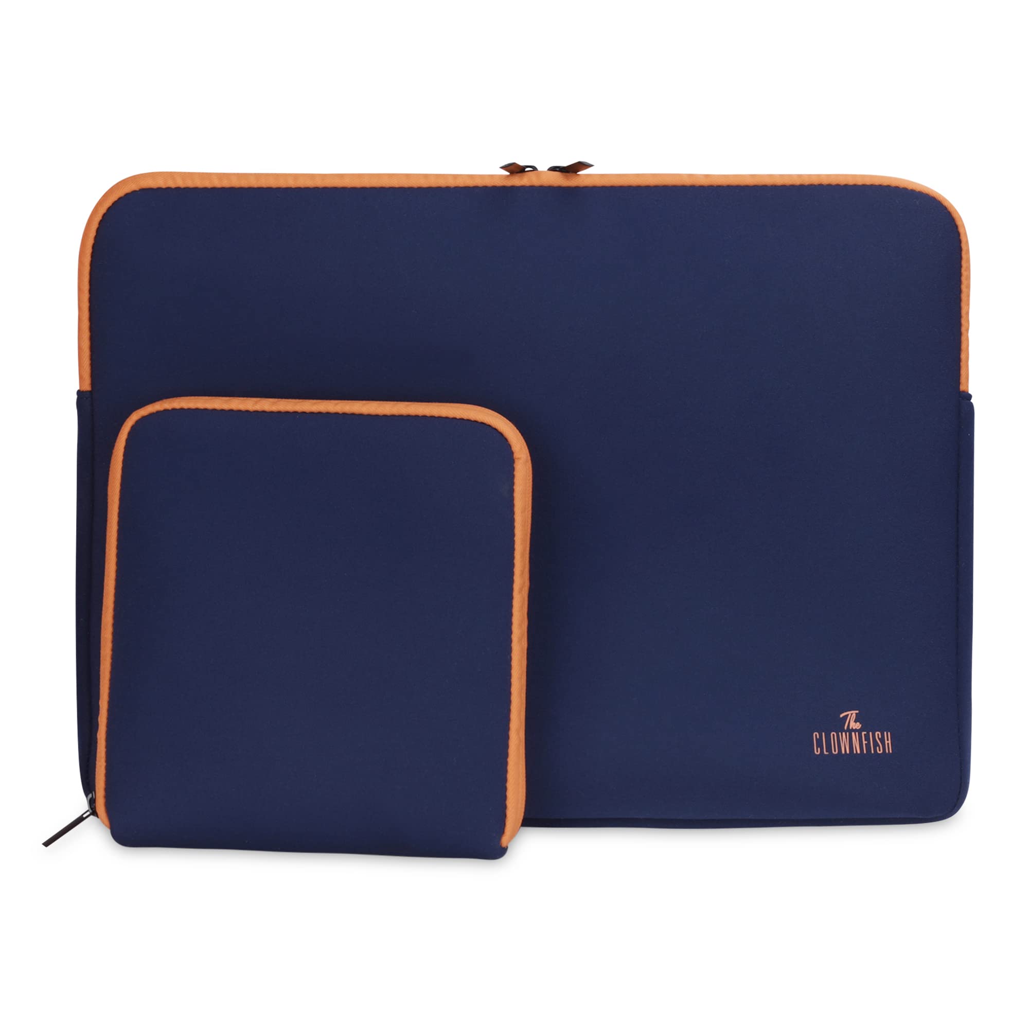 The Clownfish Jawa Series Neoprene Unisex 13 inch Tablet Case Laptop Sleeve Laptop Case Slipcase with Zip Pouch (Navy Blue with Orange Top Piping) (B0BFJ837WX) Amazon Price History, Amazon Price Tracker