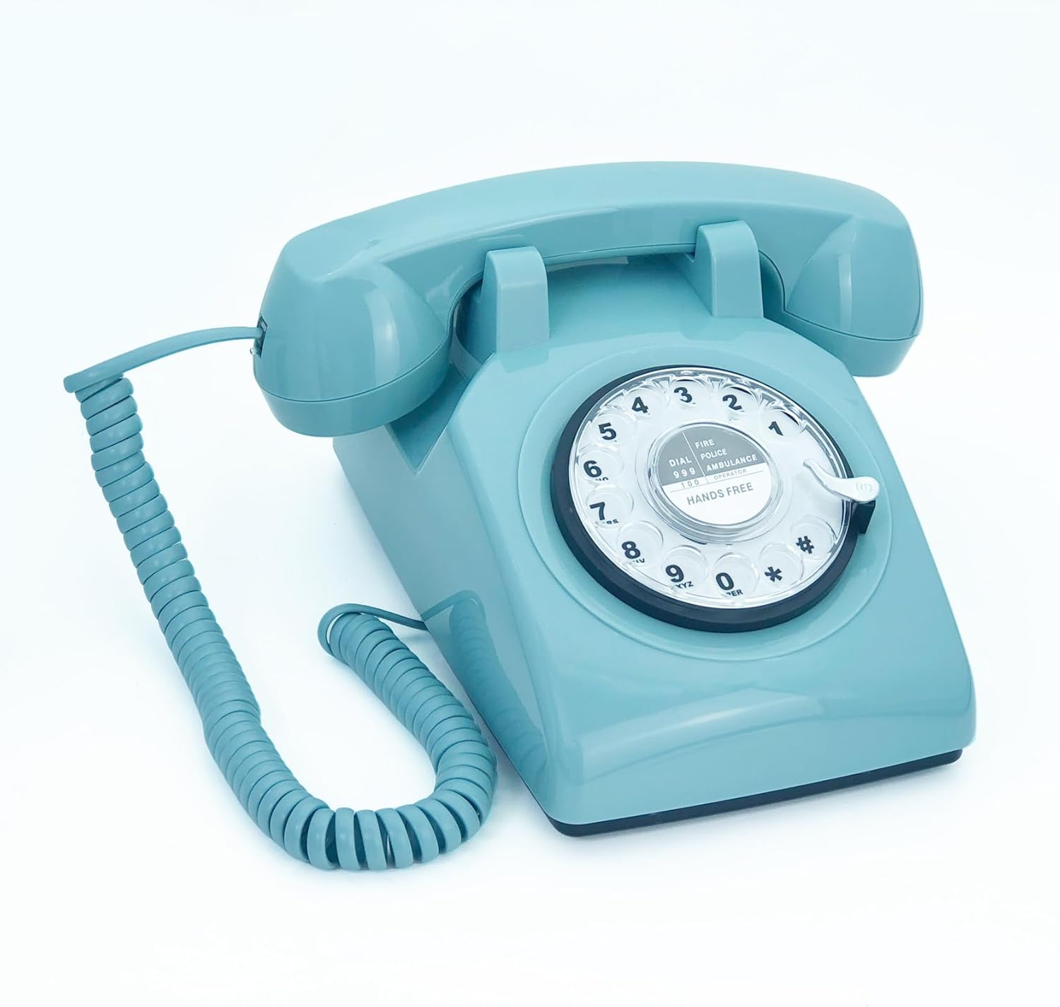 TelPal Retro Single Line Corded Desk Telephone Classic Vintage Rotary Dial Hands Free Landline Phone for Home/Office/Hotel, Antique Phones for Seniors Gift (Blue)