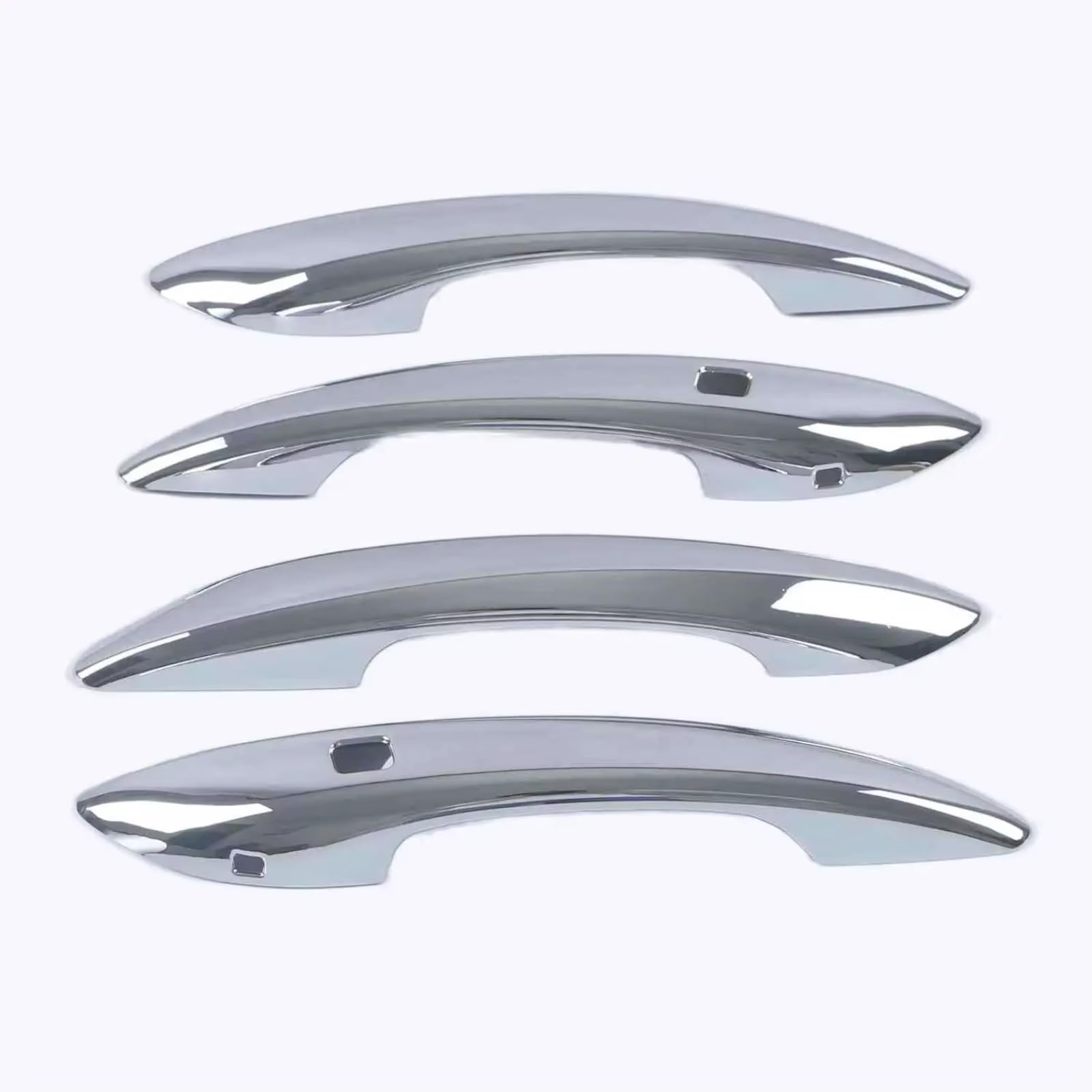 Iukmr Silver 2 Buttons For Hyundai For Elantra Cn7 For Avante I30 2021-2023 Glossy Black Carbon Fiber Chrome Car Door Handle Cover Sticker Styling Car Outer Door Handle(Silver 2 Buttons)
