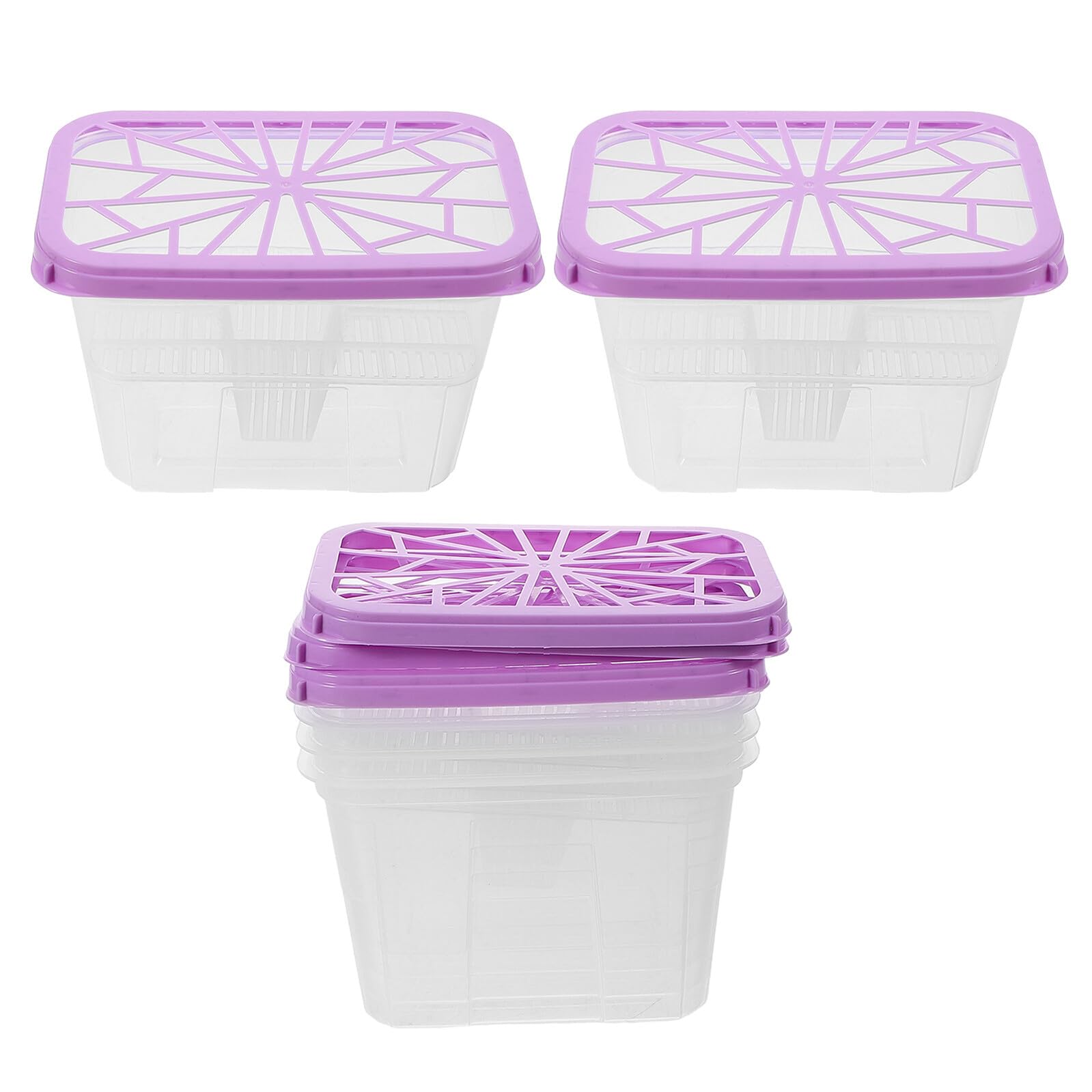 Cajas Deshumidificadoras Reutilizables de Plástico Transparente 6 Unidades Soporte Portátil para Absorbente de Humedad Recargable Estuche Hermético para Armarios y Baños