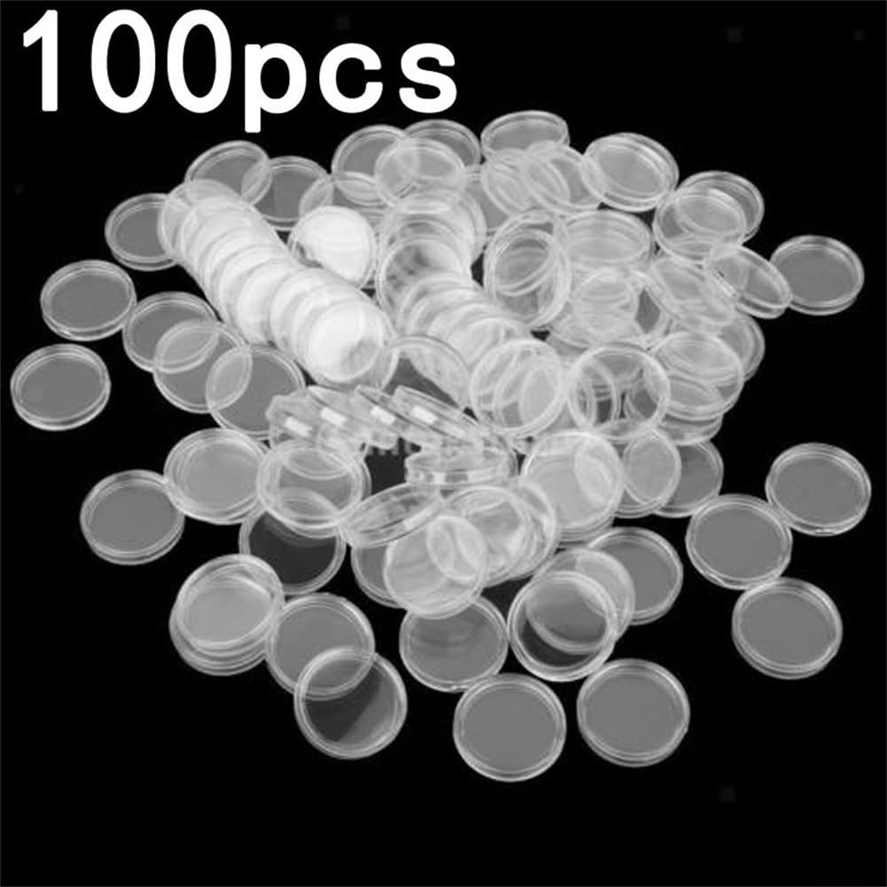 100 Capsule Trasparenti Per Monete Da 35 Mm – Contenitori In PS Con Apertura A Mezzaluna, Protettivi E Riutilizzabili Per Collezionisti