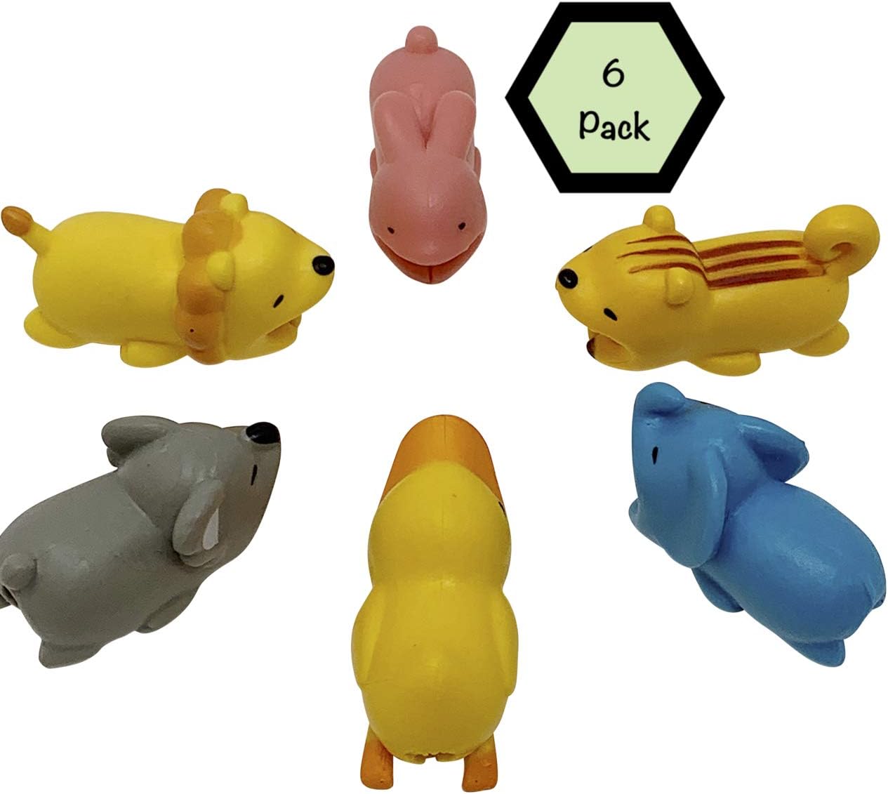 Cable Protector 6 Pack Duck Lion Tiger Rabbit Elephant Koala Cord Protector| Cable Protector | Cord Protector Animals| Animal Cable Protector | Animal Bite Cable Protector | Cable Protector Animal |