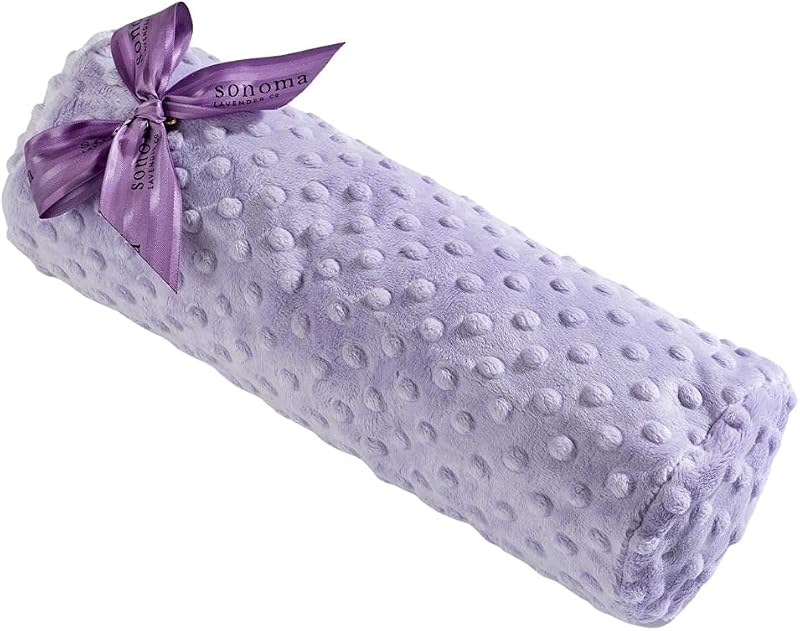 Almofada rolo Sonoma Lavender Lilac Dot com lavanda e linhaça, capa removível e lavável, 9642146