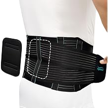 TYNOR Back Brace for Lower Back Pain with Lumbar Pad for Men & Women, Breathable Lumbar Support Brace with Adjustable Straps for Herniated Disc, Scoliosis & Lifting Medium, Premium Black
