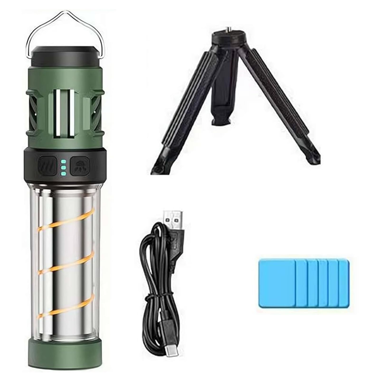Portable Camping Lantern,Camping Mosquito Killer Lamp, Waterproof Mosquito Killer Lantern with Tripod & Magnetic Base, Rechargeable LED Lantern and Flashlight, Camping Light for Outdoor (Green)