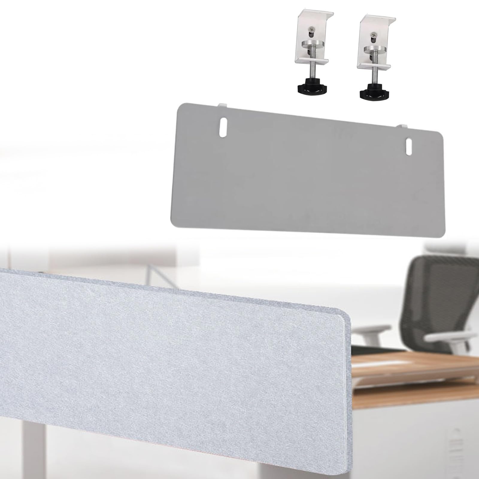 Pannello acustico per cubicoli da ufficio, 91,9 cm, divisore acustico con morsetto Mt Desk Partit per migliorare la privacy e ridurre il rumore