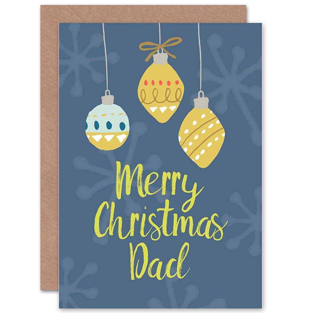 Wee Blue Coo CARD CHRISTMAS XMAS FATHER DAD BAUBLES