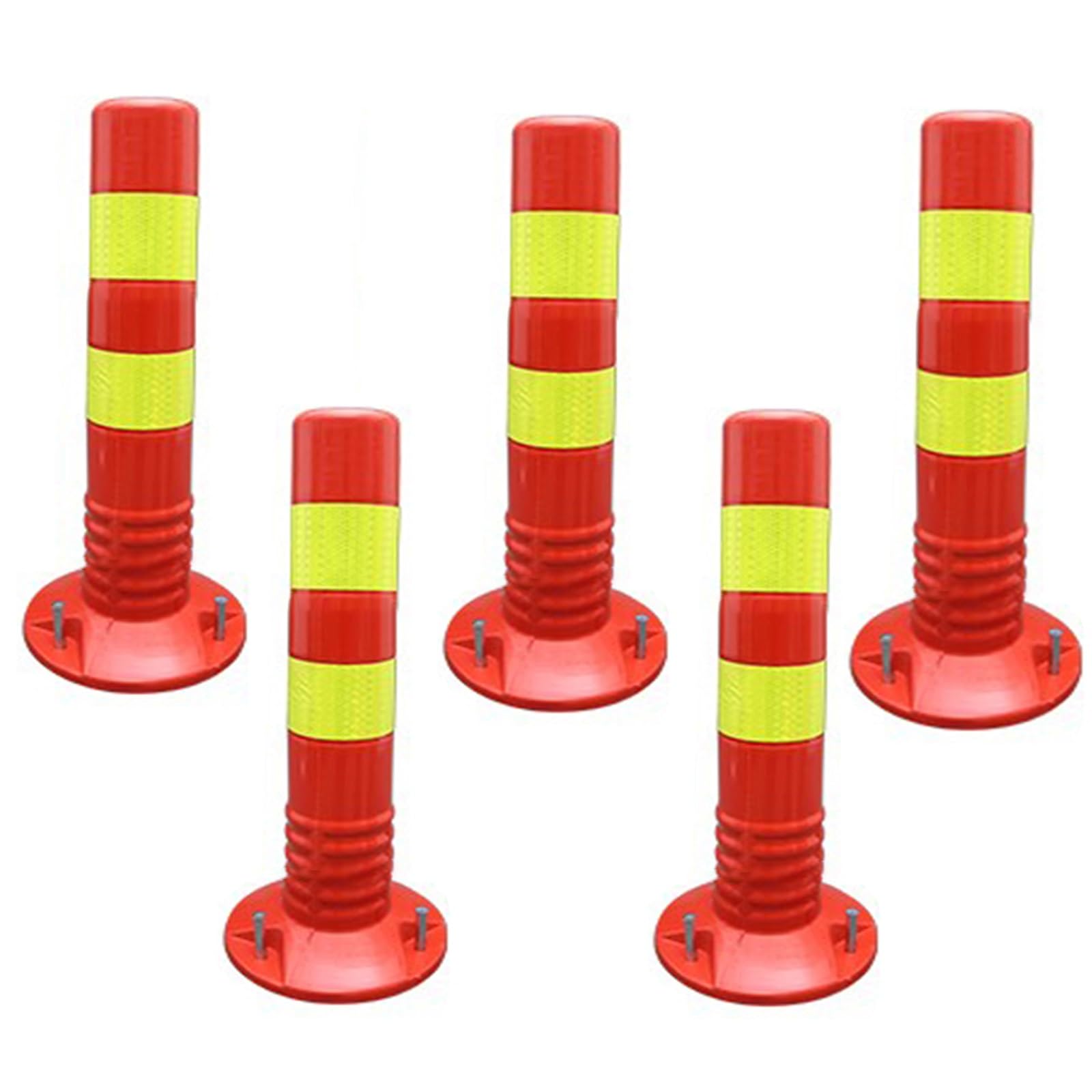 IUokLU Driveway Barrier Traffic Barricade - 18" & 30" Flexible PU Plastic Cones（Red-5 Pack/30in）