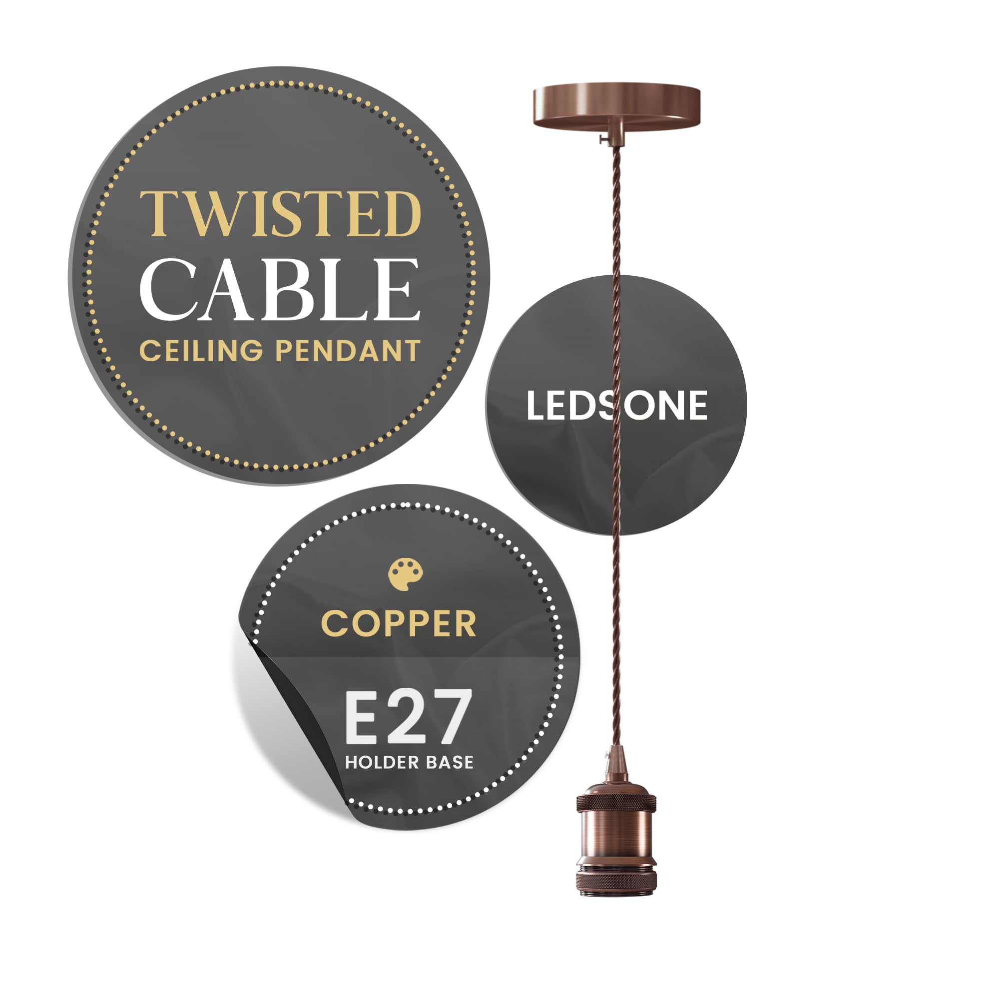 Vintage E27 Pendant Light Fitting Industrial Ceiling Lamp Holder