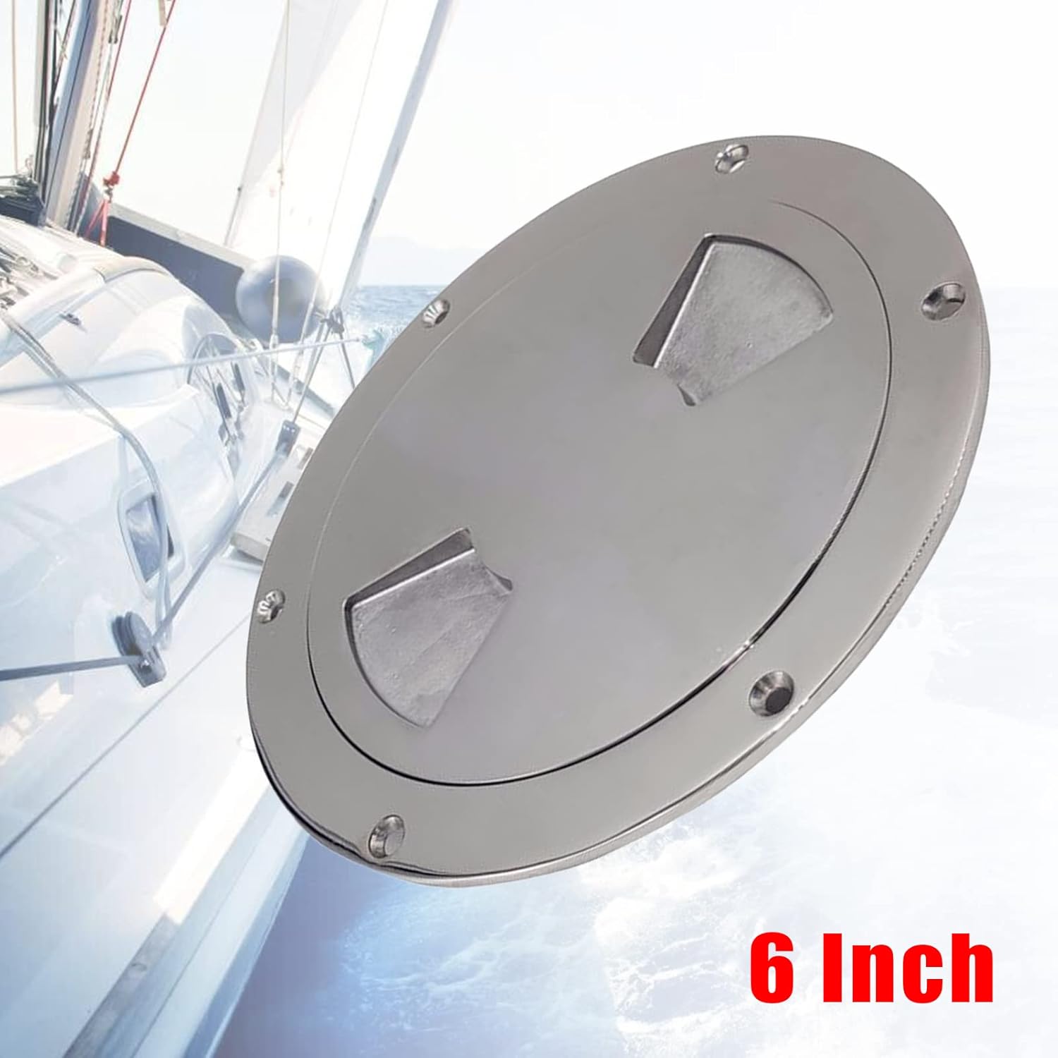 6" Boat Deck Cover Marine Inspection Hatch Deck Plate Access & Lid, 316 Stainless Steel Boat Deck Plate Marine Grade Inspection Port for Yacht Ship Boat