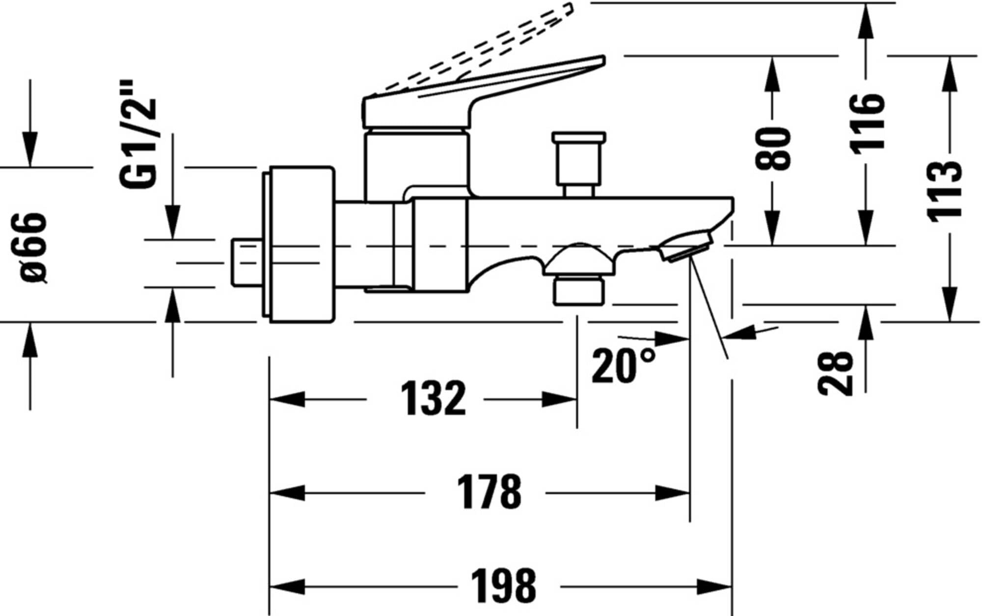 Duravit WA5230000070 Wave armatura wannowa, stal szlachetna szczotkowana