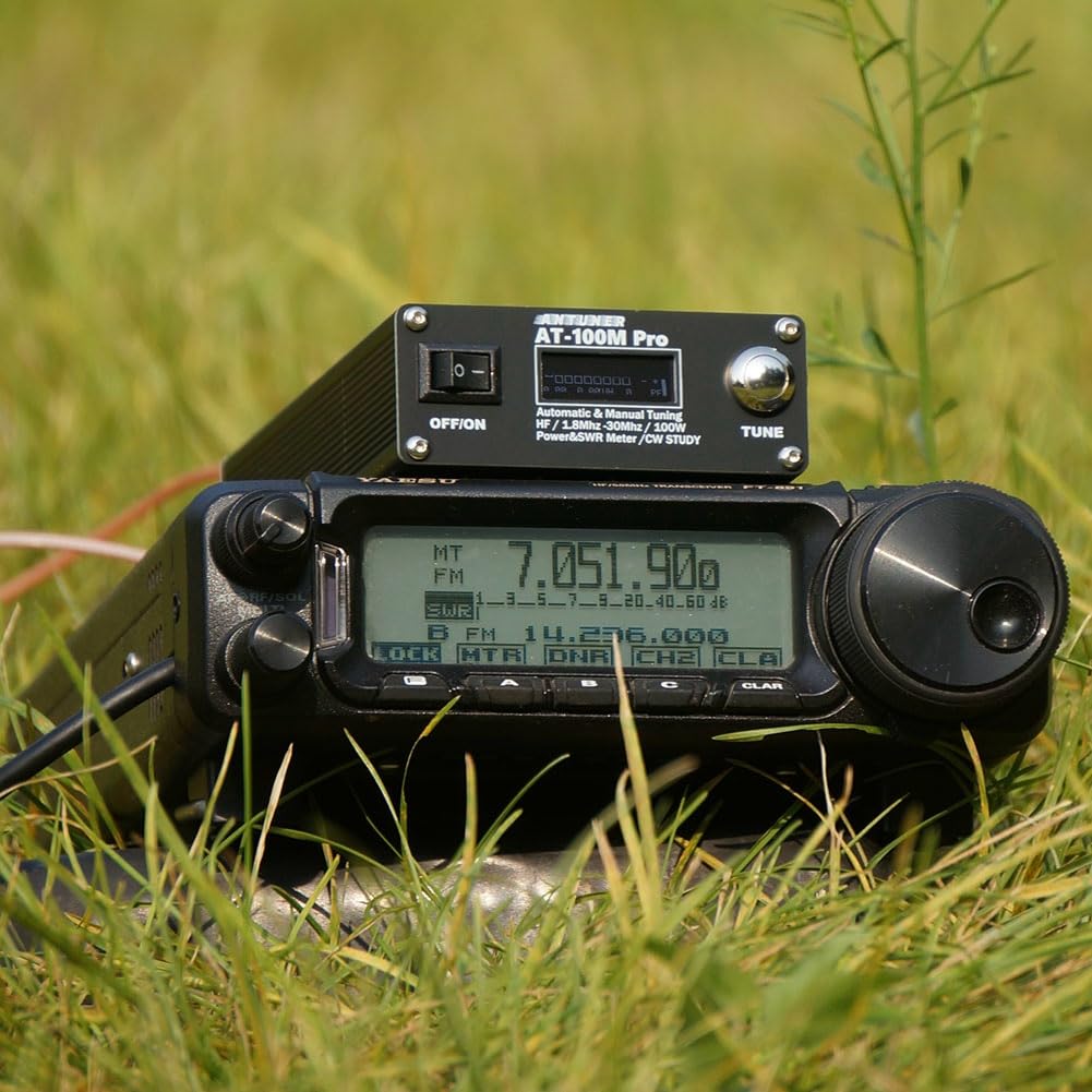 Antuner AT-100M Pro 100W 1.8MHz-30MHz ATU-100M Sintonizador de Antena QRP CóDigo Morse Medidor SWR Medidor de Potencia para Radio HF
