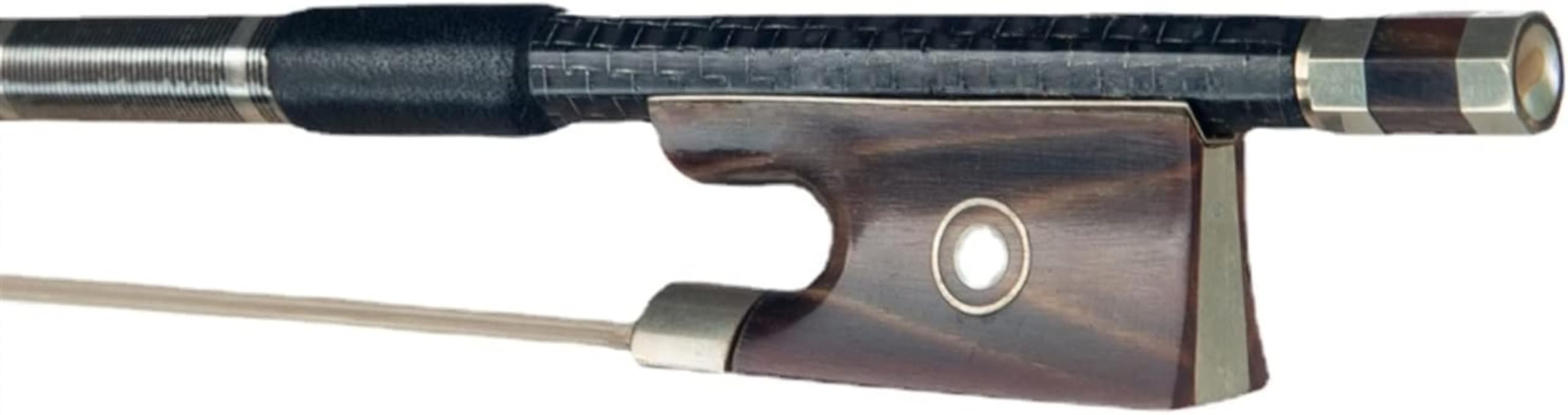Archetto per violino in fibra di carbonio, arco in fibra intrecciata in seta argentata, arco per violino 4/4 in legno di pernambuco, ben bilanciato, per suonatori professionali